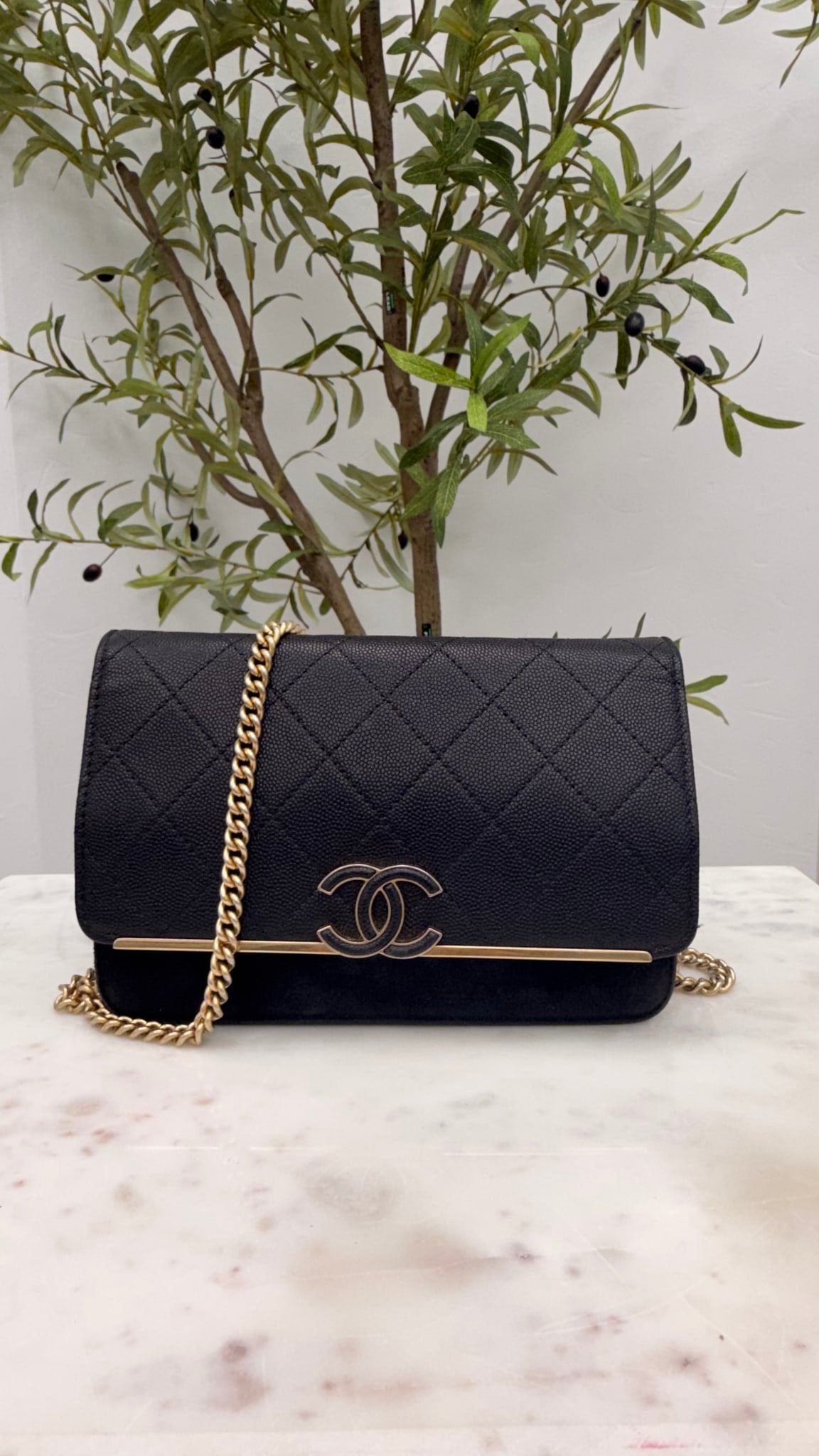 Chanel Black Quilted Caviar Leather & Suede Lady Coco Flap Bag