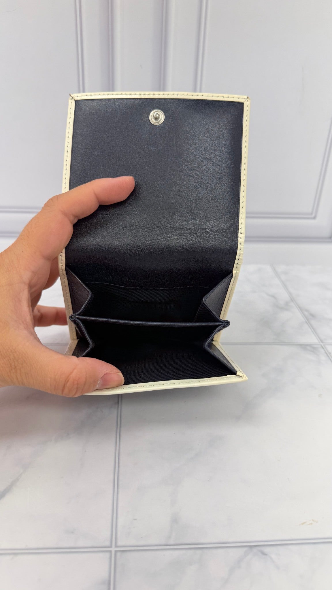 Christian Dior Blue Coated Canvas Oblique Trotter Compact Wallet 