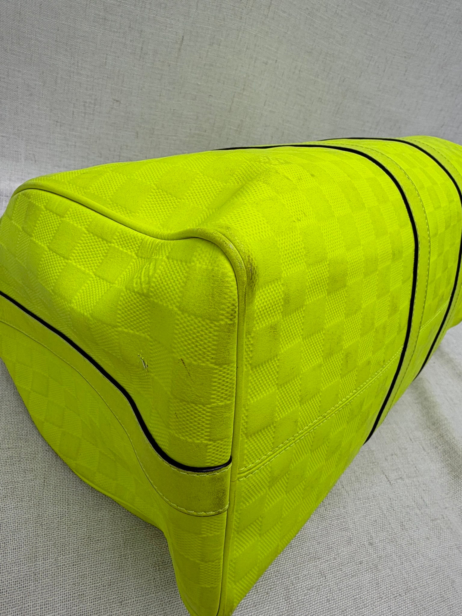 Louis Vuitton Yellow Damier Infini Keepall Bandouliere 45 Bag 