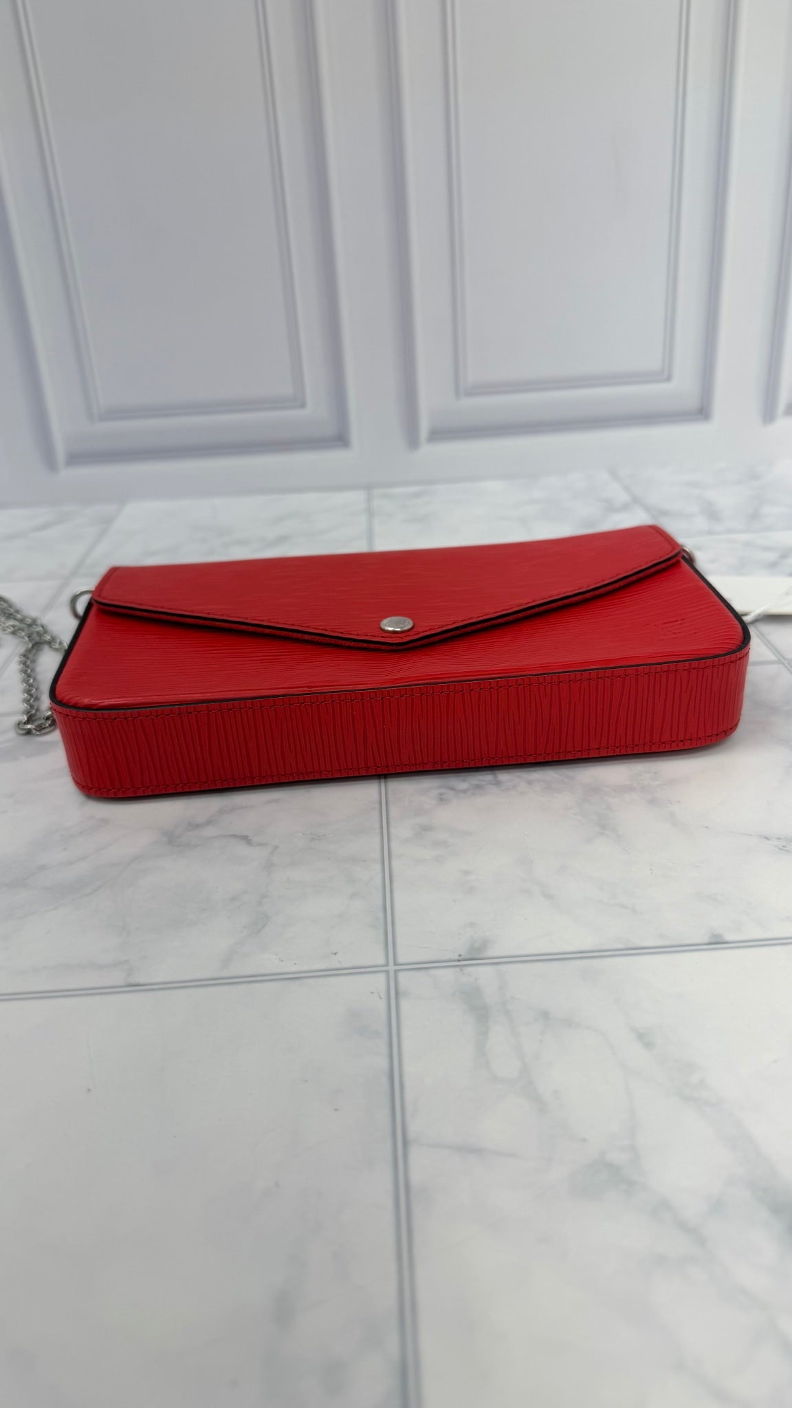 Louis Vuitton Red Epi Leather Pochette Felicie Crossbody Bag 