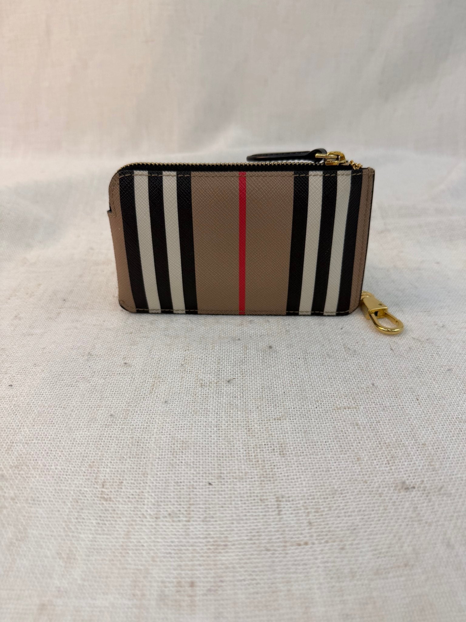 Burberry Brown Coated Canvas Kellbrook Icon Zip Coin Case