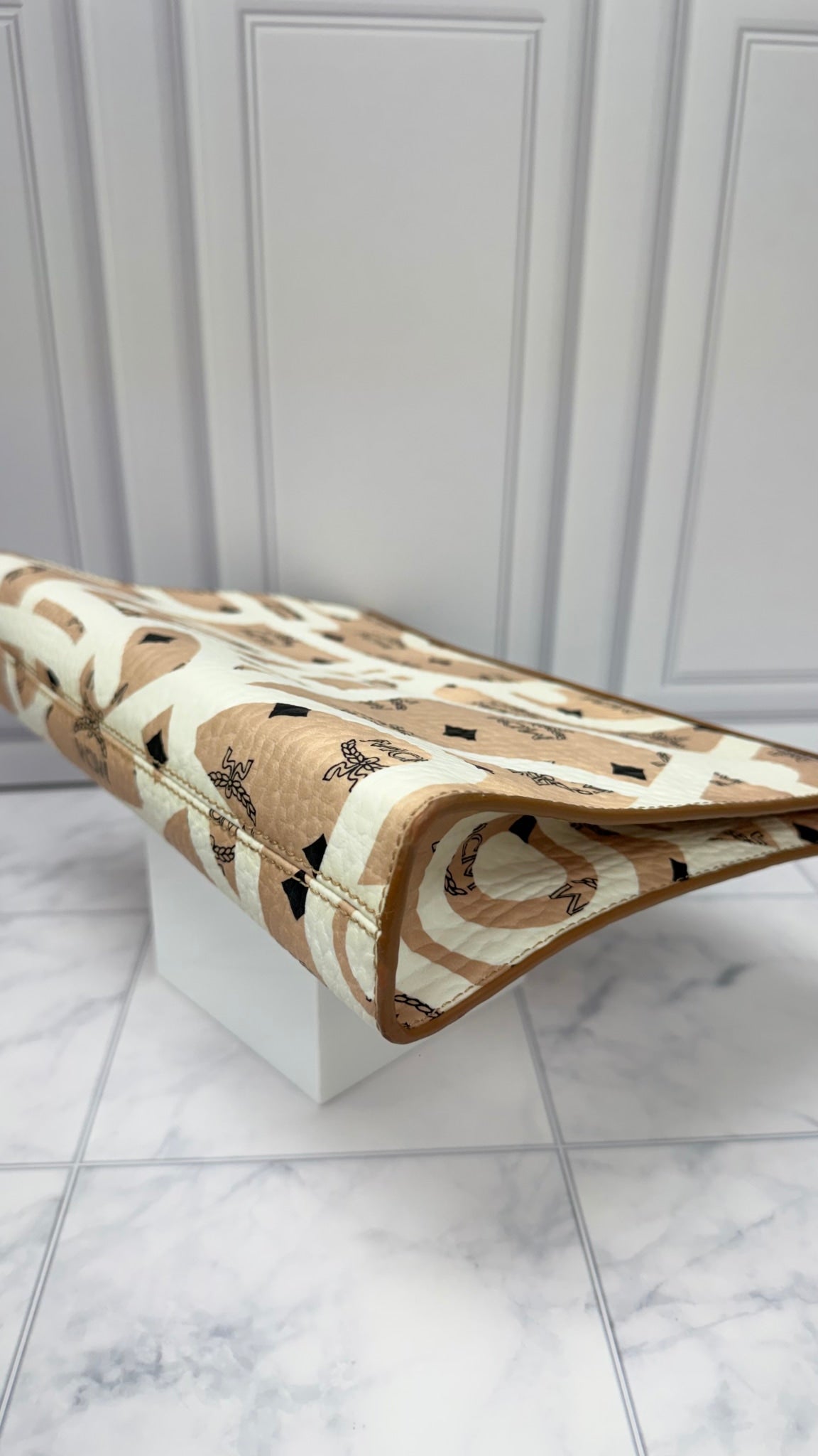 MCM x Eddie Kang Beige Visetos Canvas Clutch