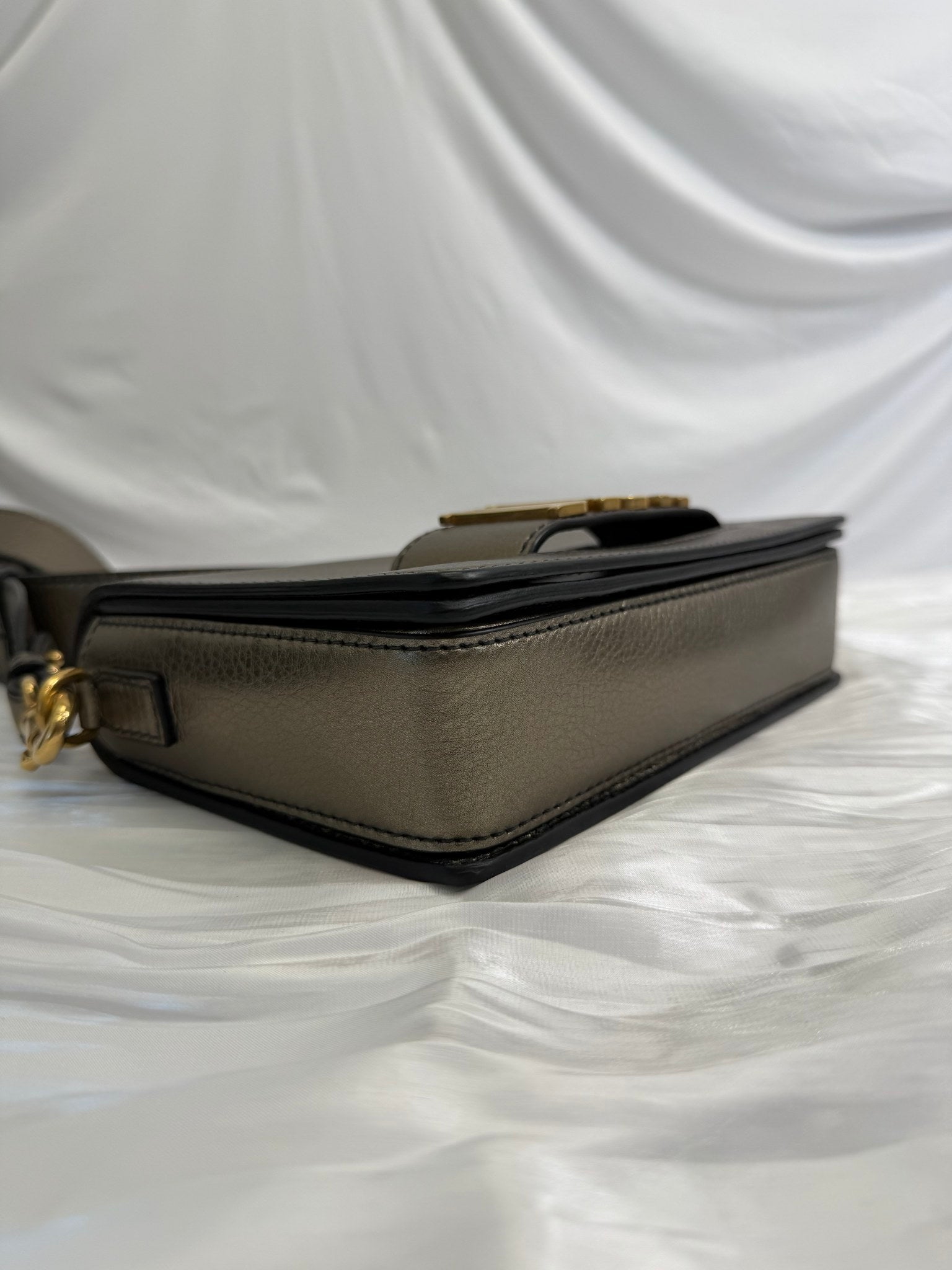 Christian Dior Metallic Bronze Grained Calfskin Crossbody