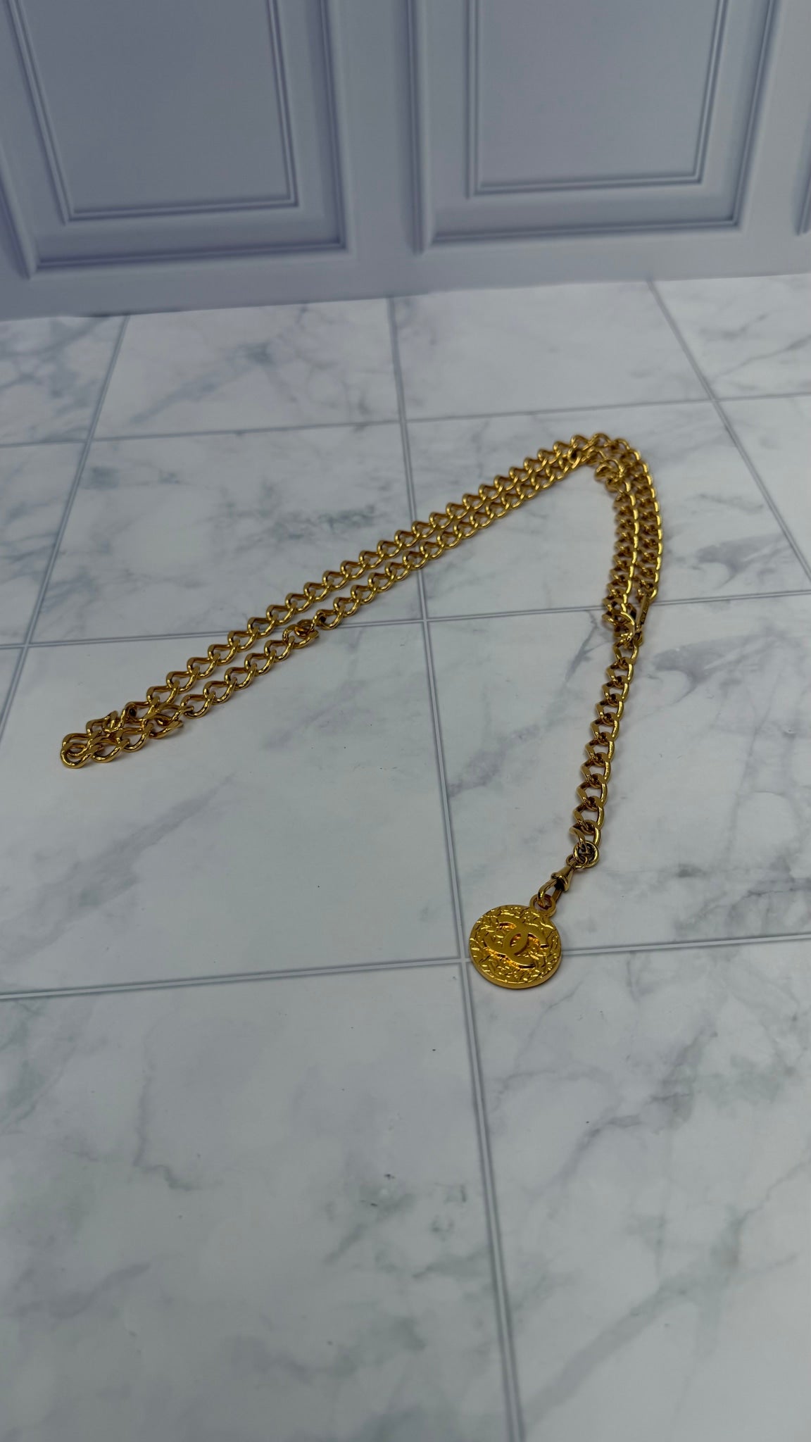 Chanel Vintage 24k Gold Plated Medallion Belt