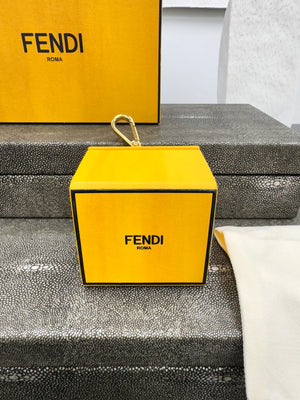 LIKE NEW - Fendi Yellow Leather Roma Mini Box Charm