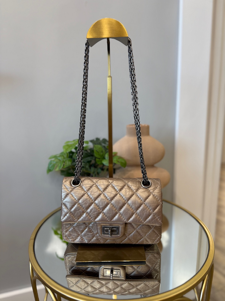 Chanel Mini Metallic Bronze Calfksin Reissue Double 