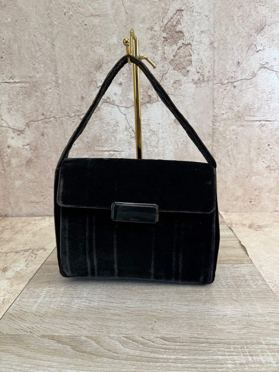 Prada Dark Green Velour Bag