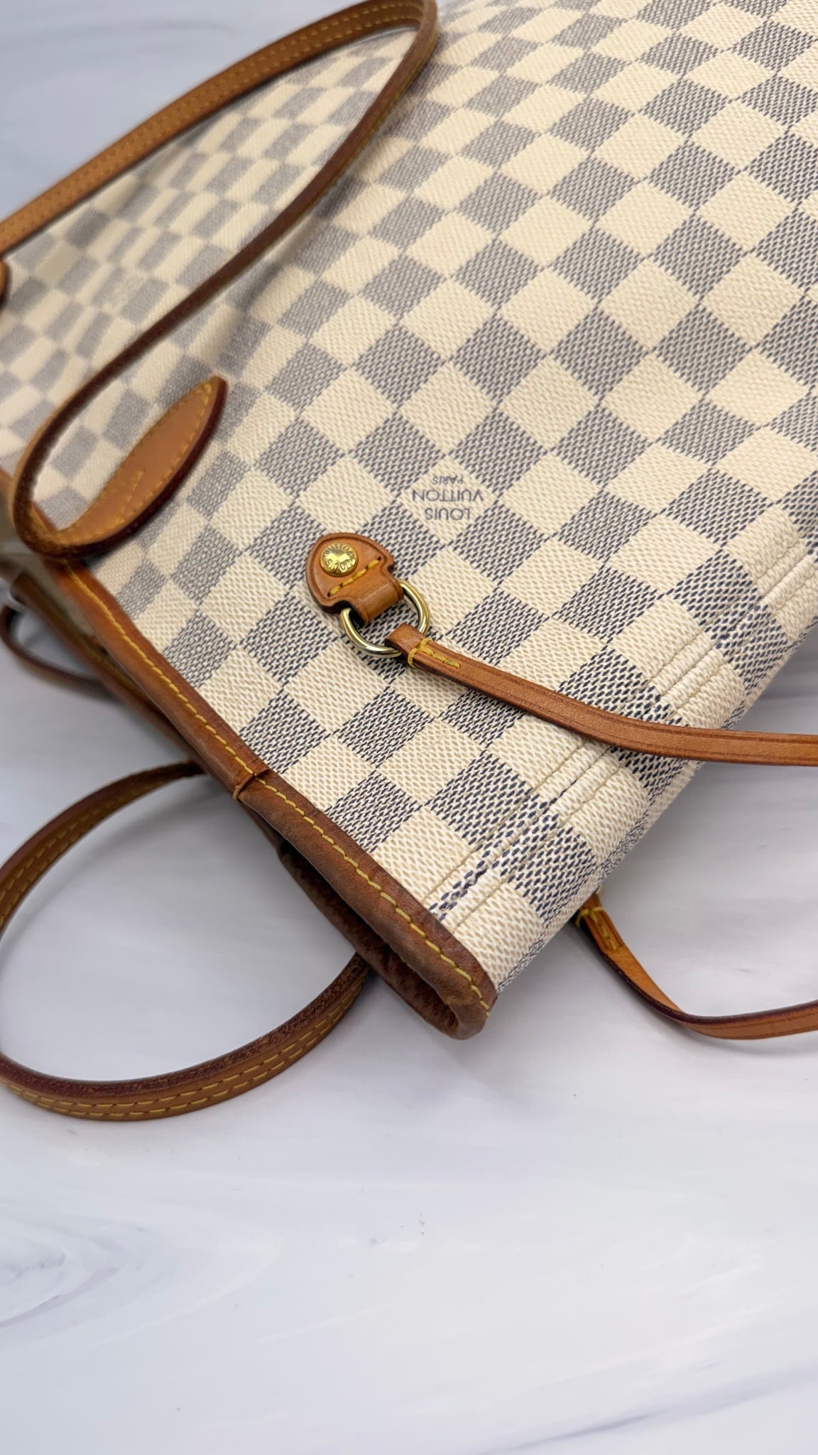 Louis Vuitton Damier Azur Neverfull MM Tote Bag 