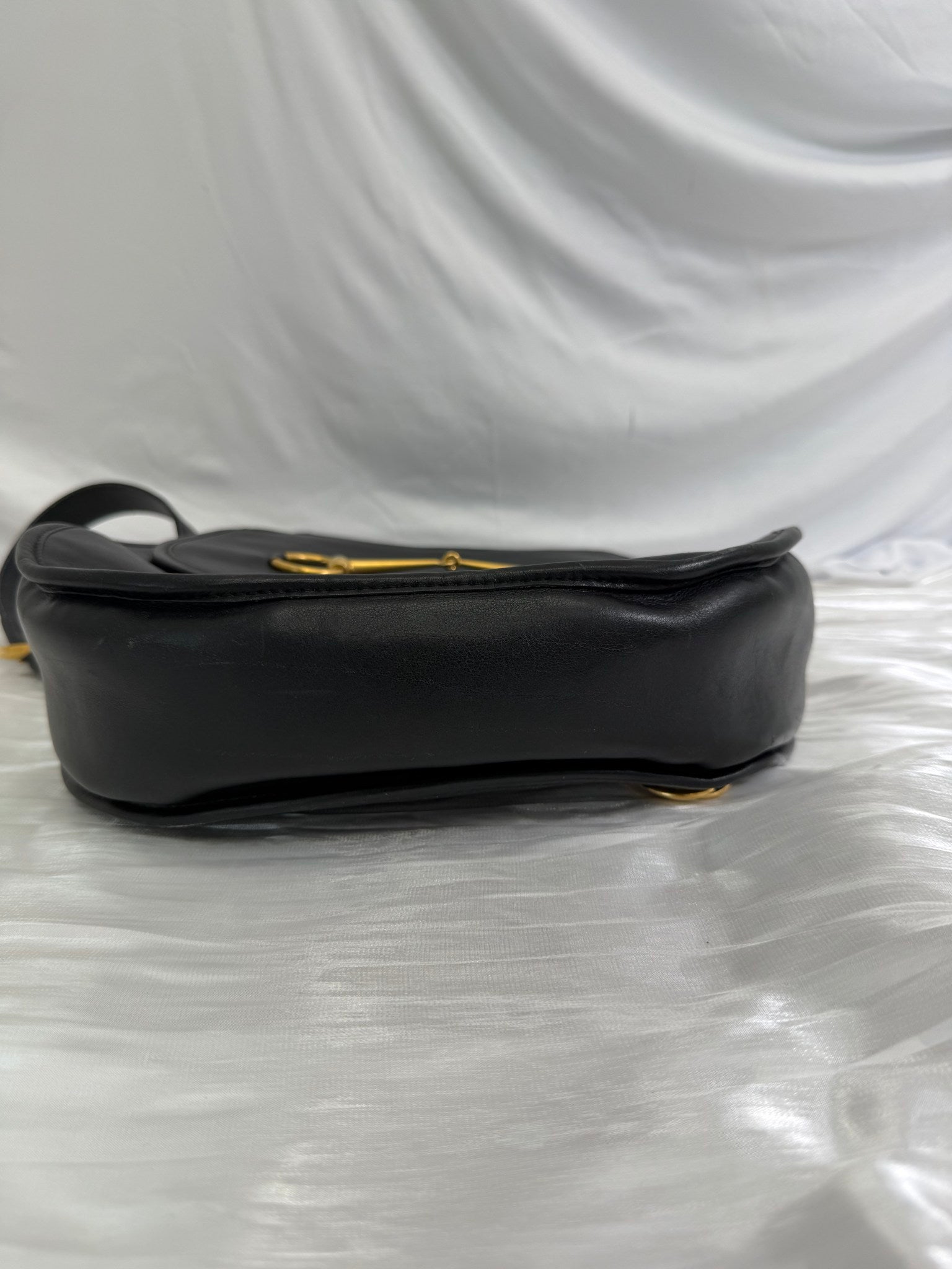  Gucci Black Leather Horsebit Sling Bag