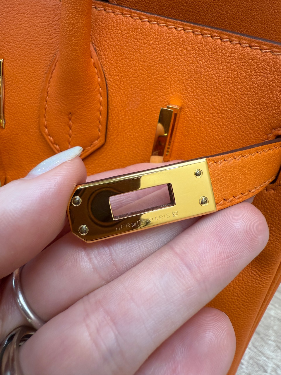 Hermes Orange Swift Leather Birkin 25