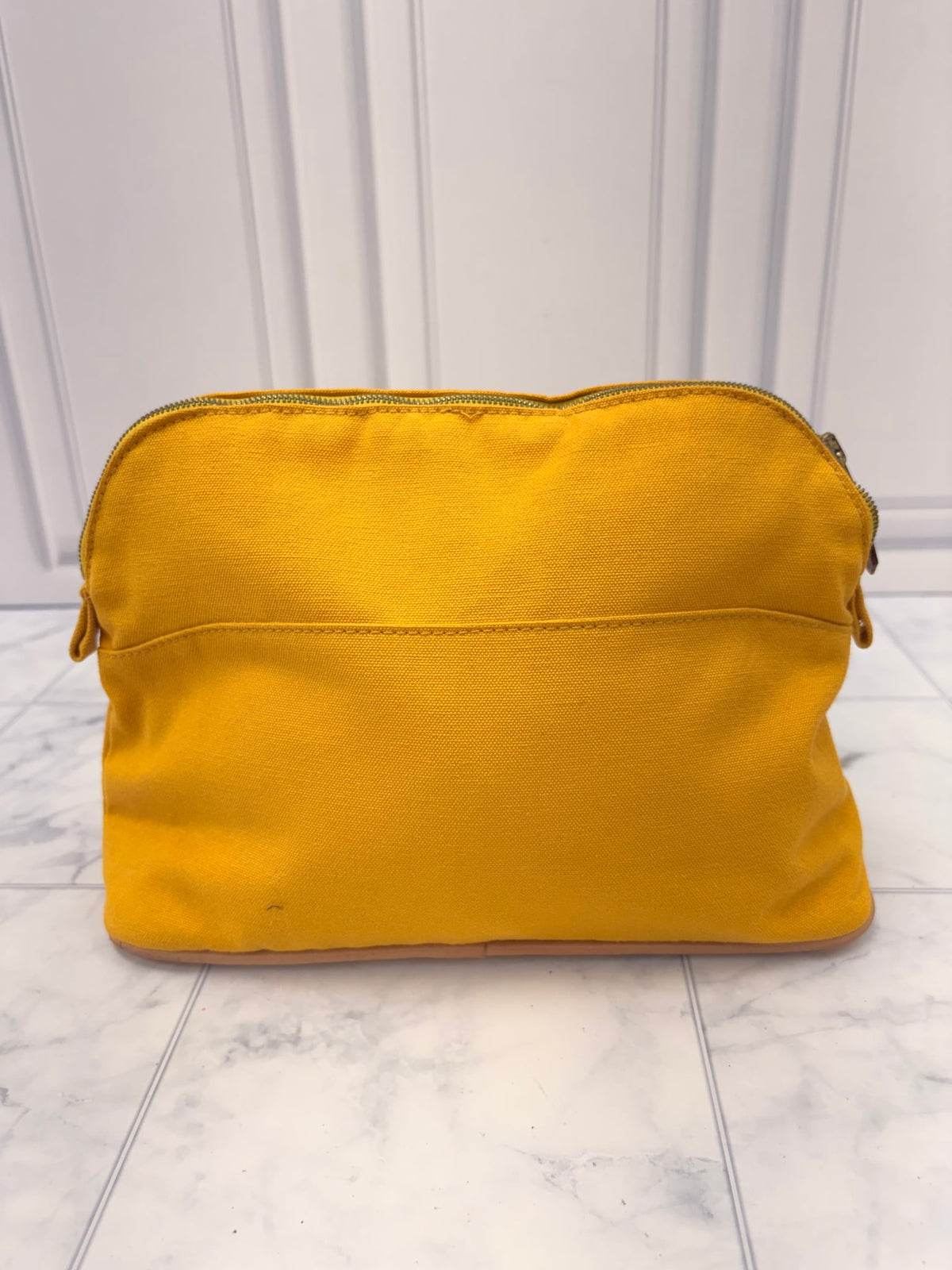 Hermes Yellow Canvas Bolide Pouch 30