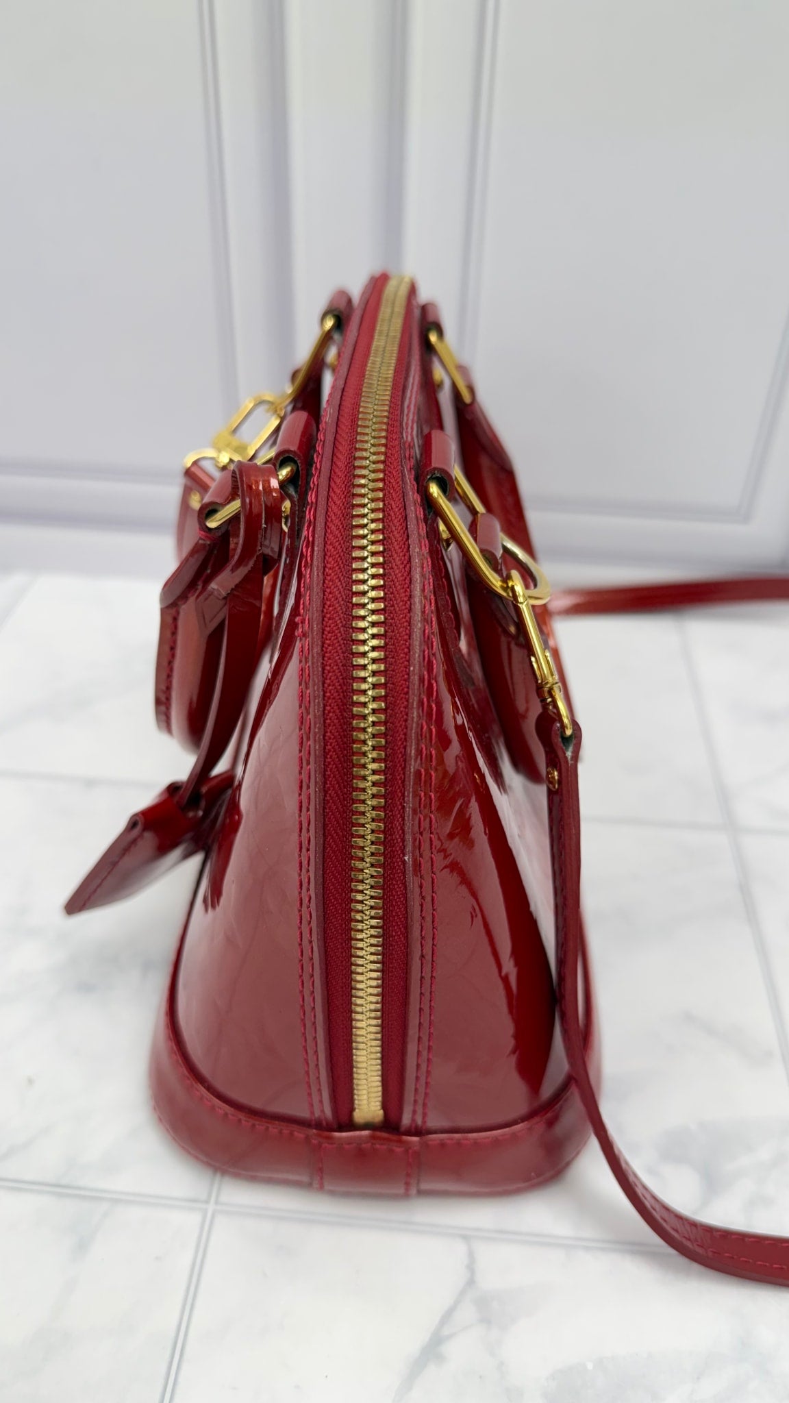 Louis Vuitton Red Vernis Alma BB