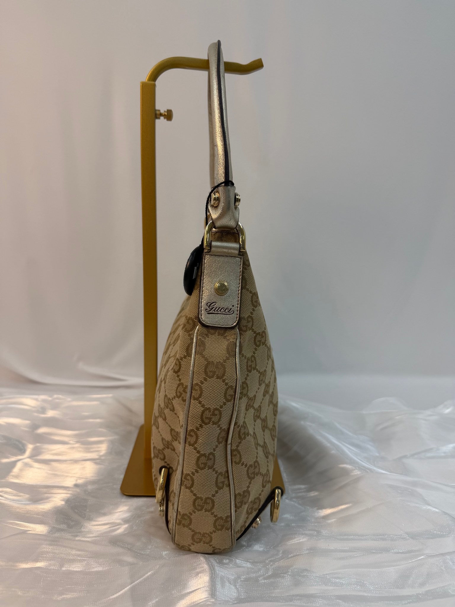 Gucci Brown Canvas Abbey Hobo Bag