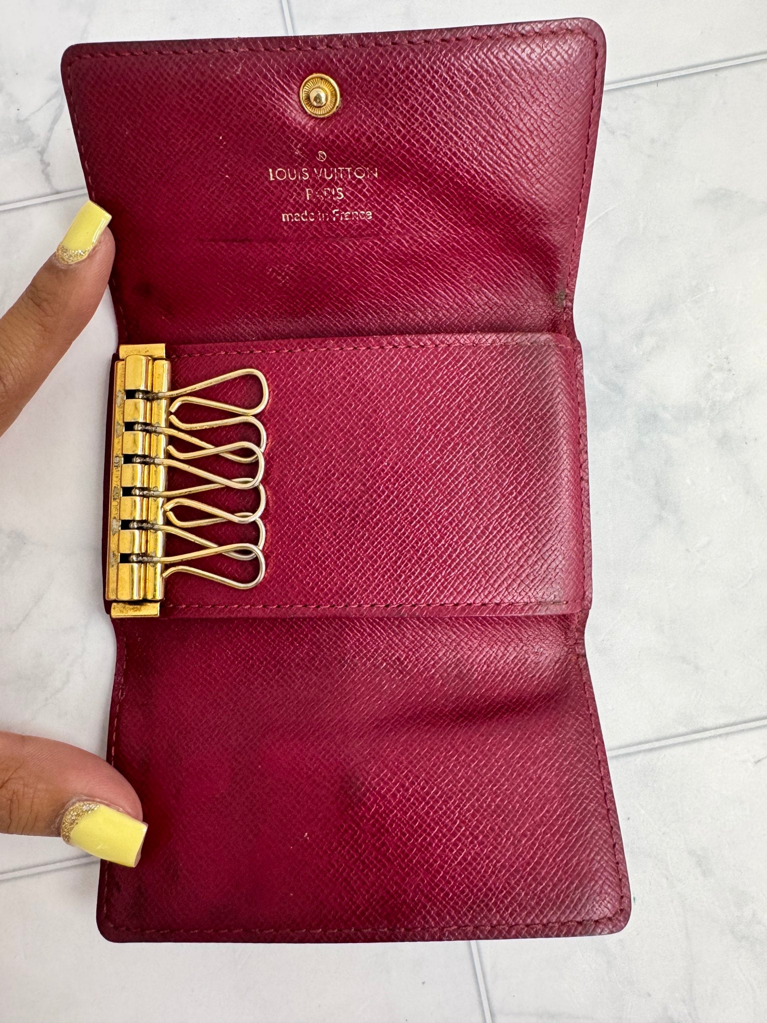 Louis Vuitton Monogram And Fuchsia 6 Key Holder