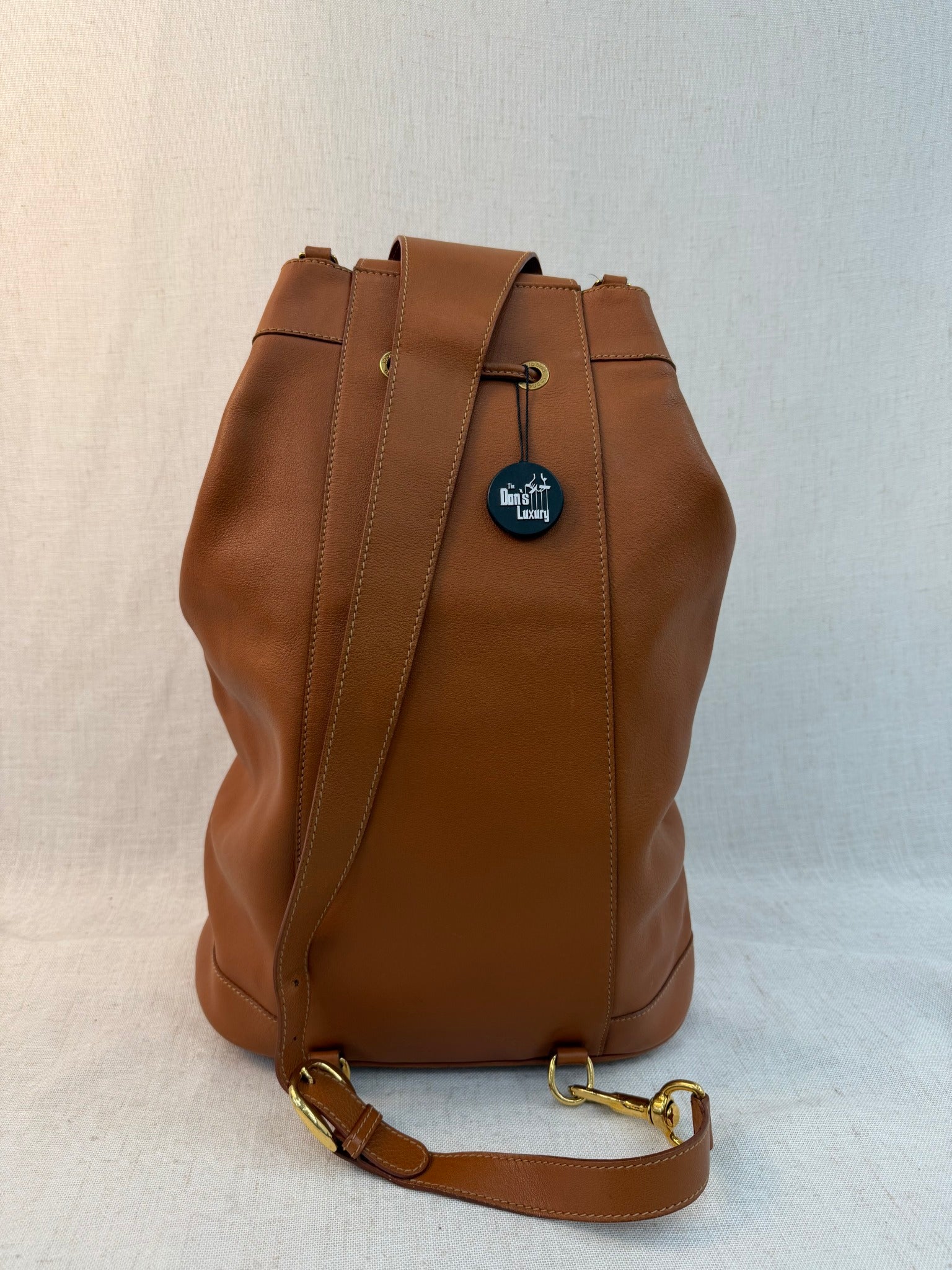 Gucci Brown Leather Bamboo Backpack