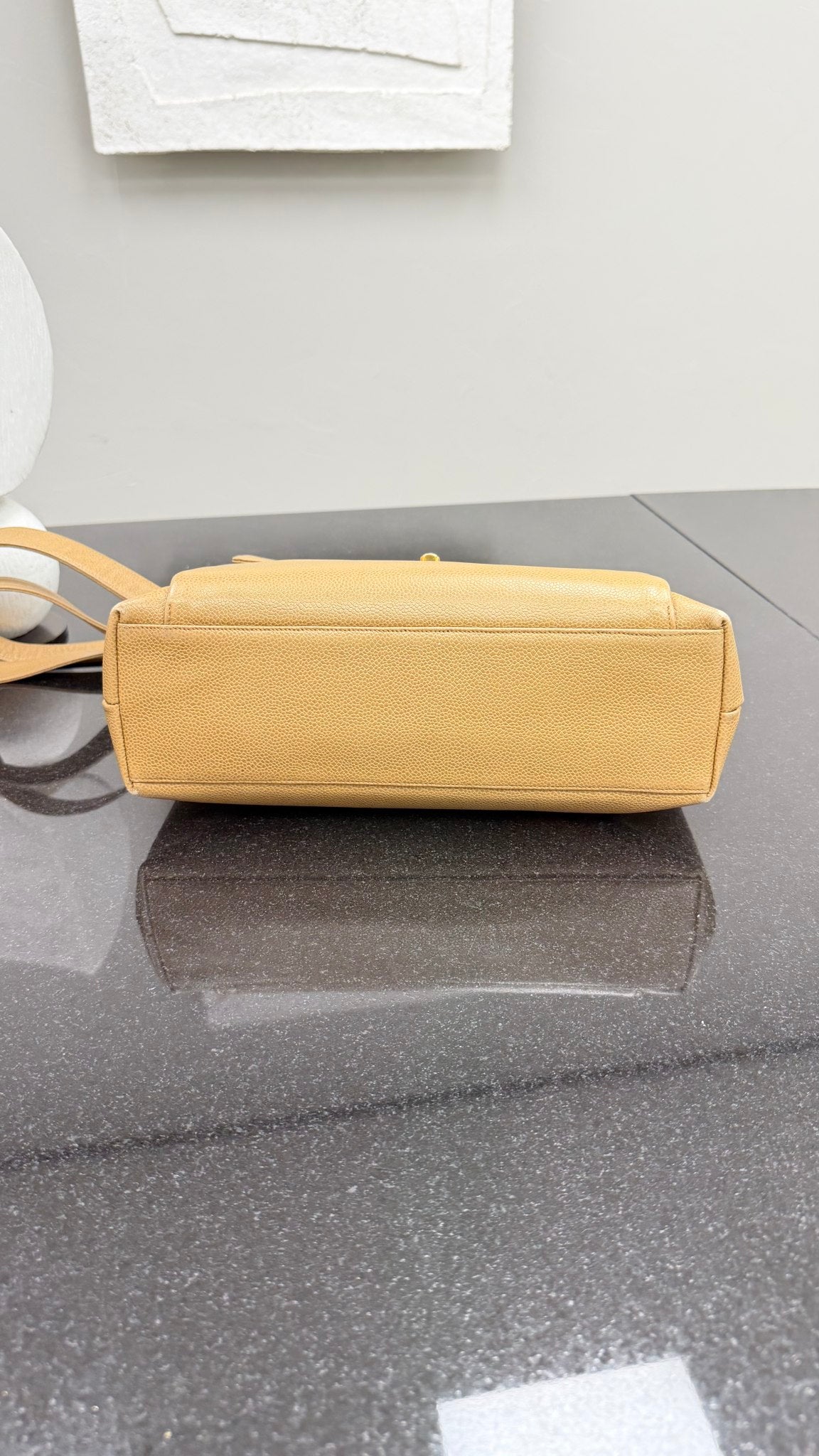 Chanel Beige Caviar CC Pocket Shoulder Tote