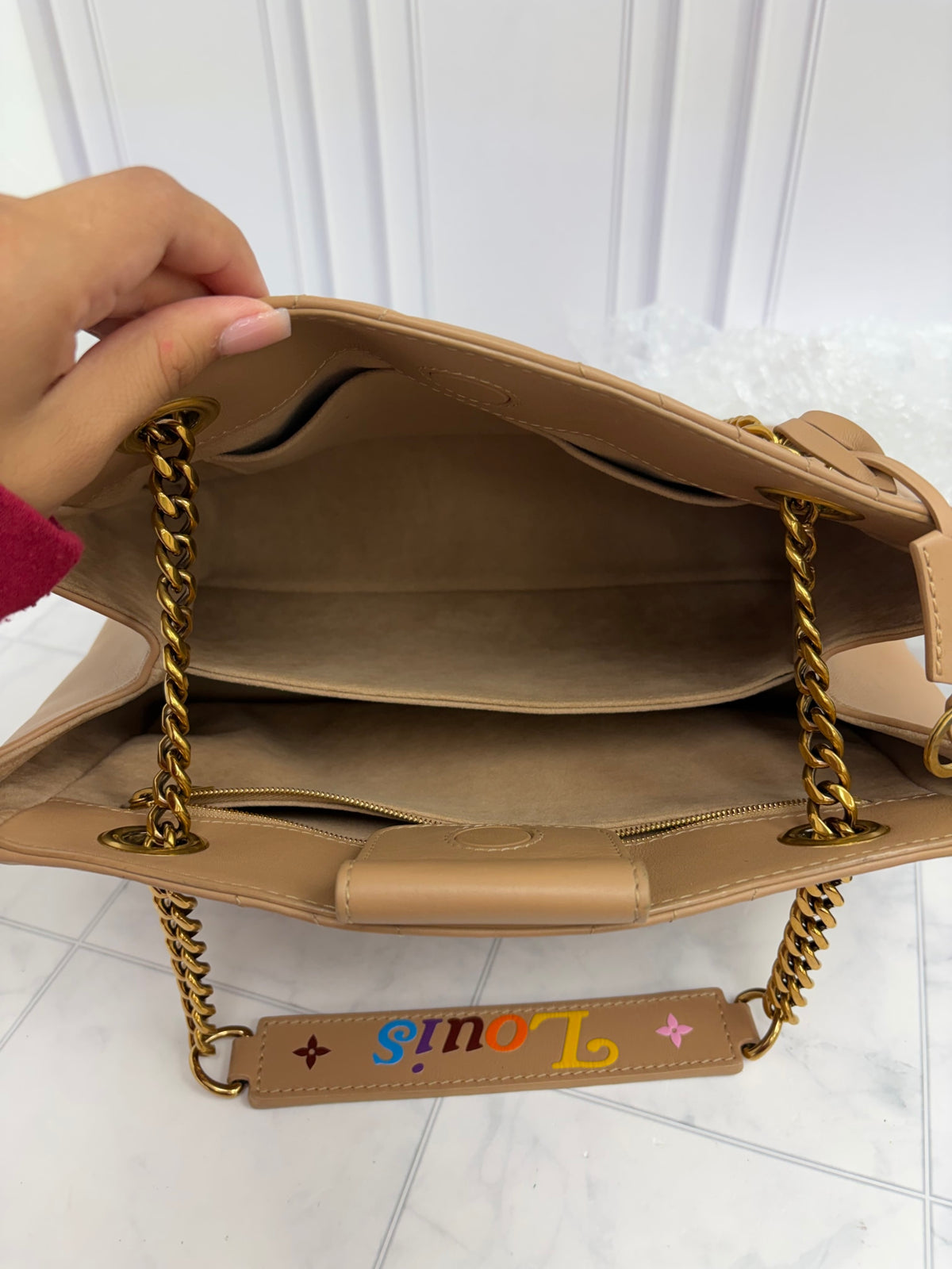 Louis Vuitton Brown Leather New Wave Chain Tote Bag