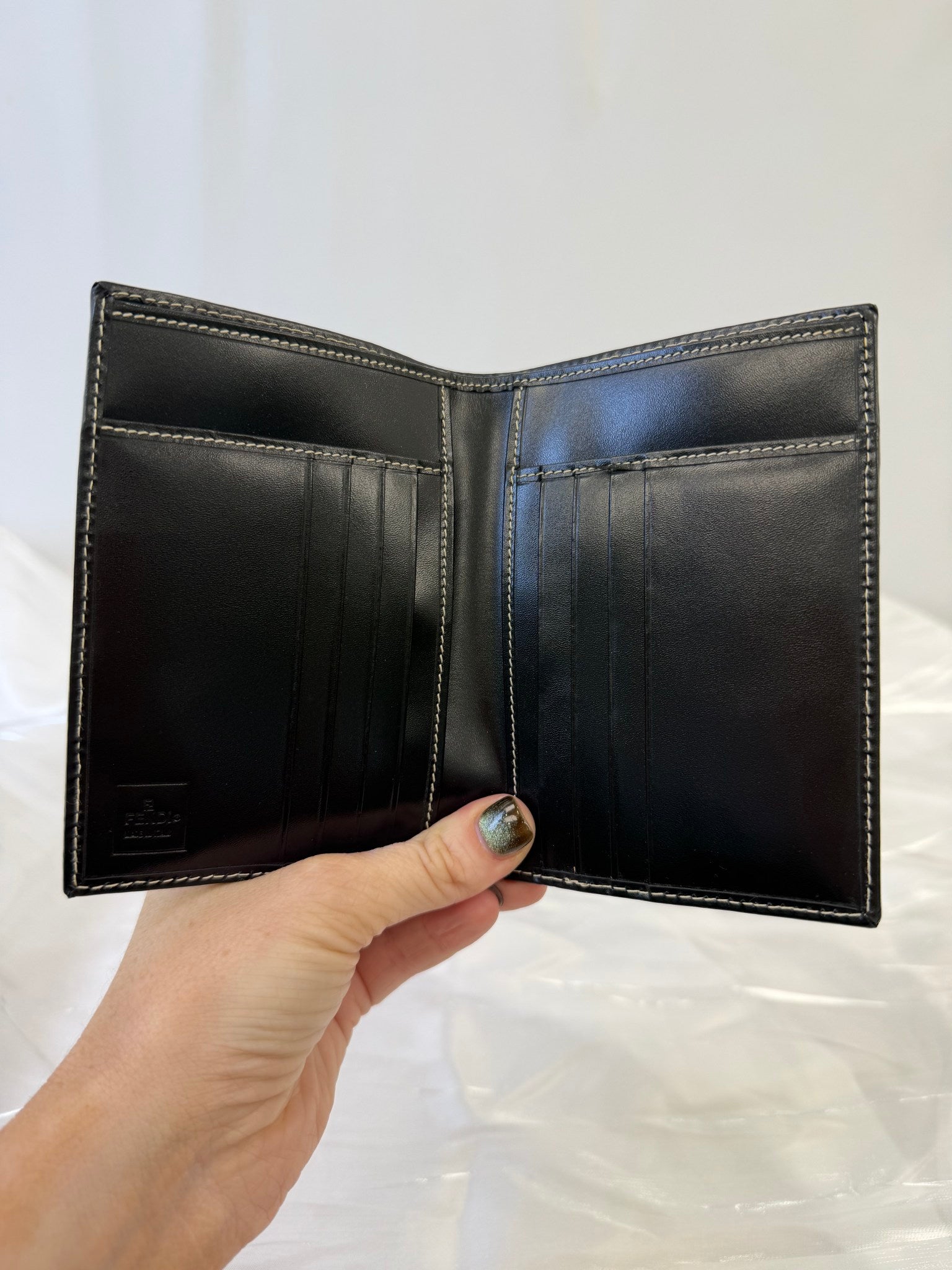 Fendi Black Canvas Zucca Bifold Wallet