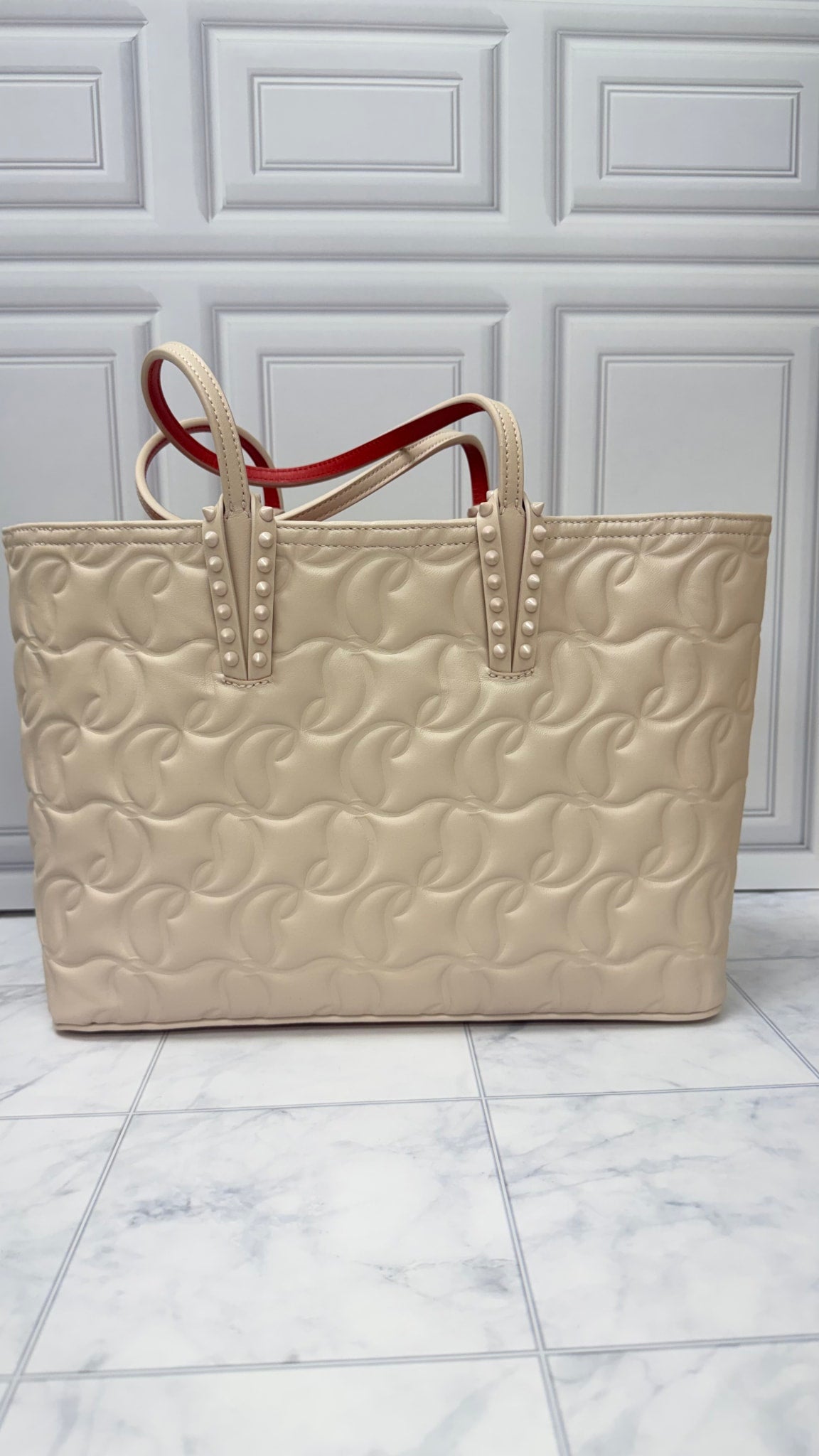 Christian Louboutin Pink Leather Cabata Tote Bag 