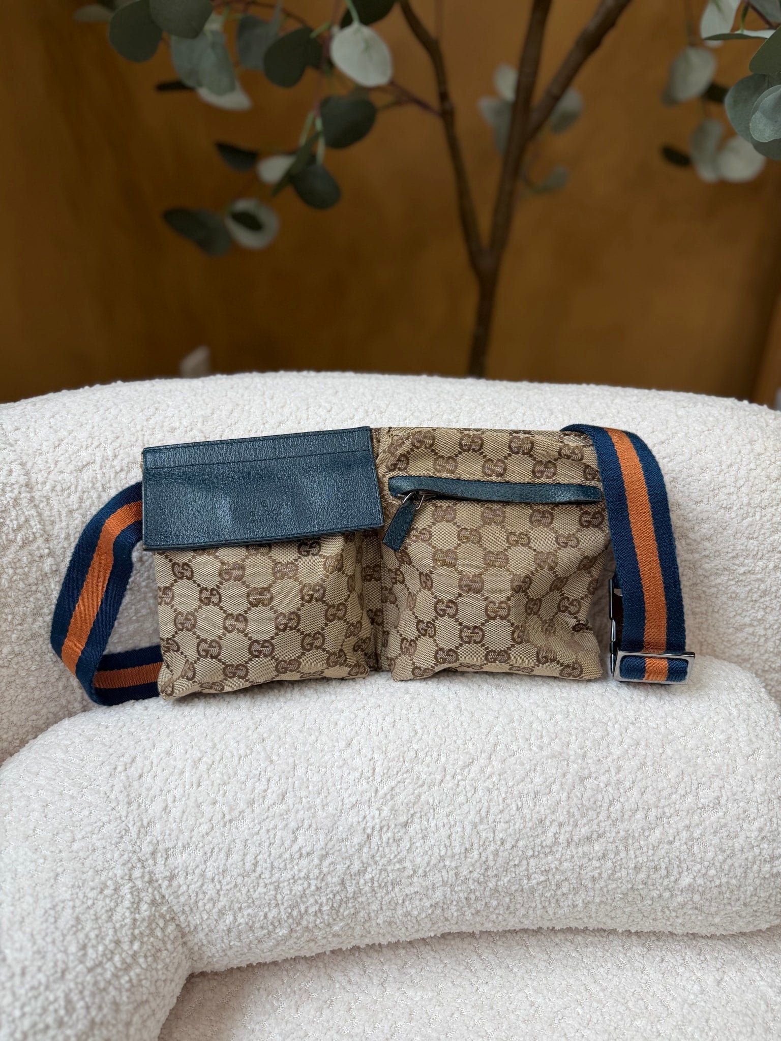 Gucci Brown Canvas GG Print Belt Bag