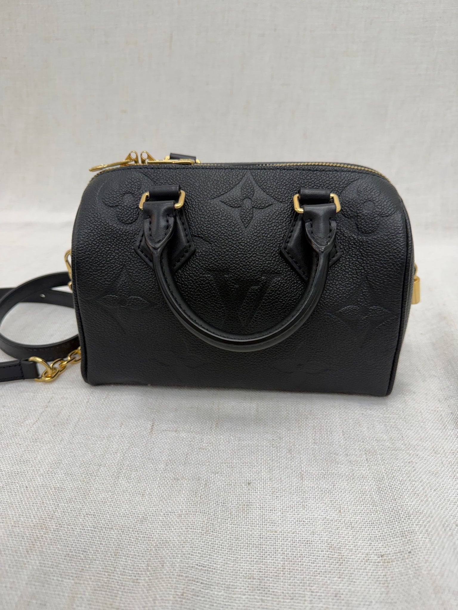 Louis Vuitton Black Empreinte Speedy 20 Bandouliere 