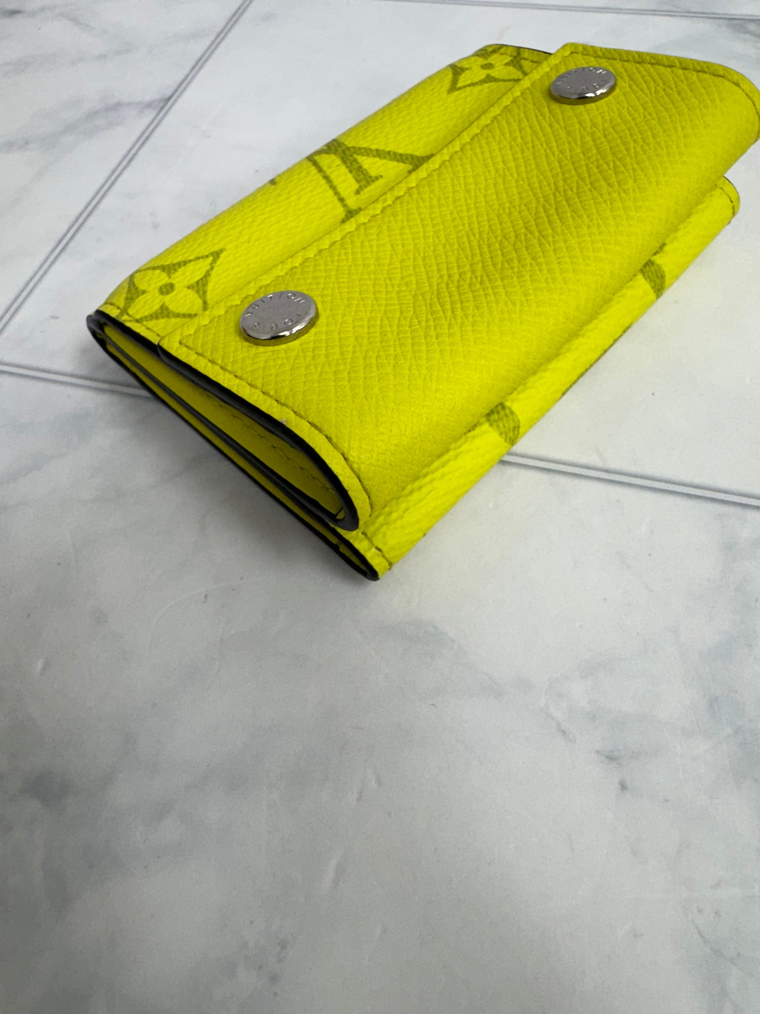 Louis Vuitton Yellow Monogram Taigarama Discovery Compact Wallet