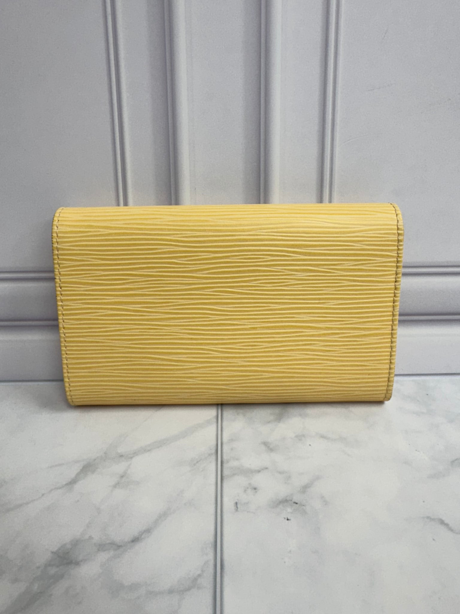 Louis Vuitton Yellow Epi Leather Flap Compact Wallet