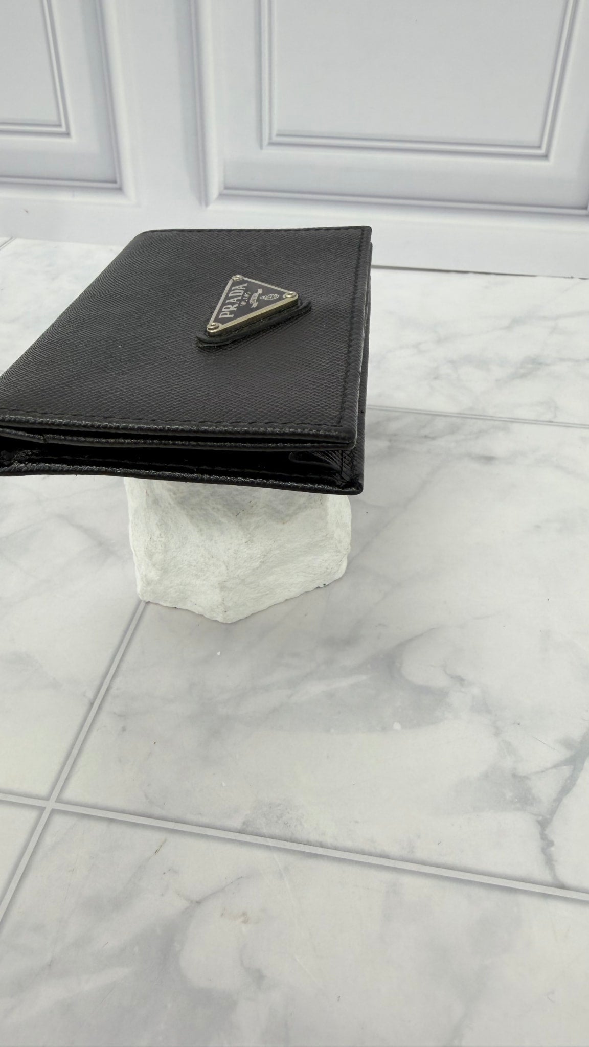 LIKE NEW - Prada Black Saffiano Leather Card Holder 