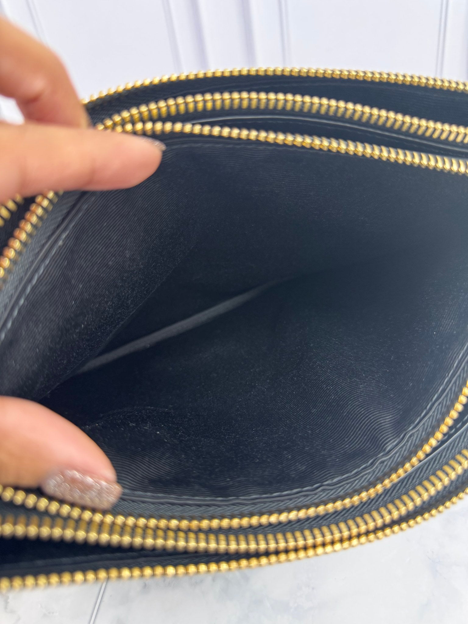 Celine Black Leather Triple Pochette Crossbody Bag