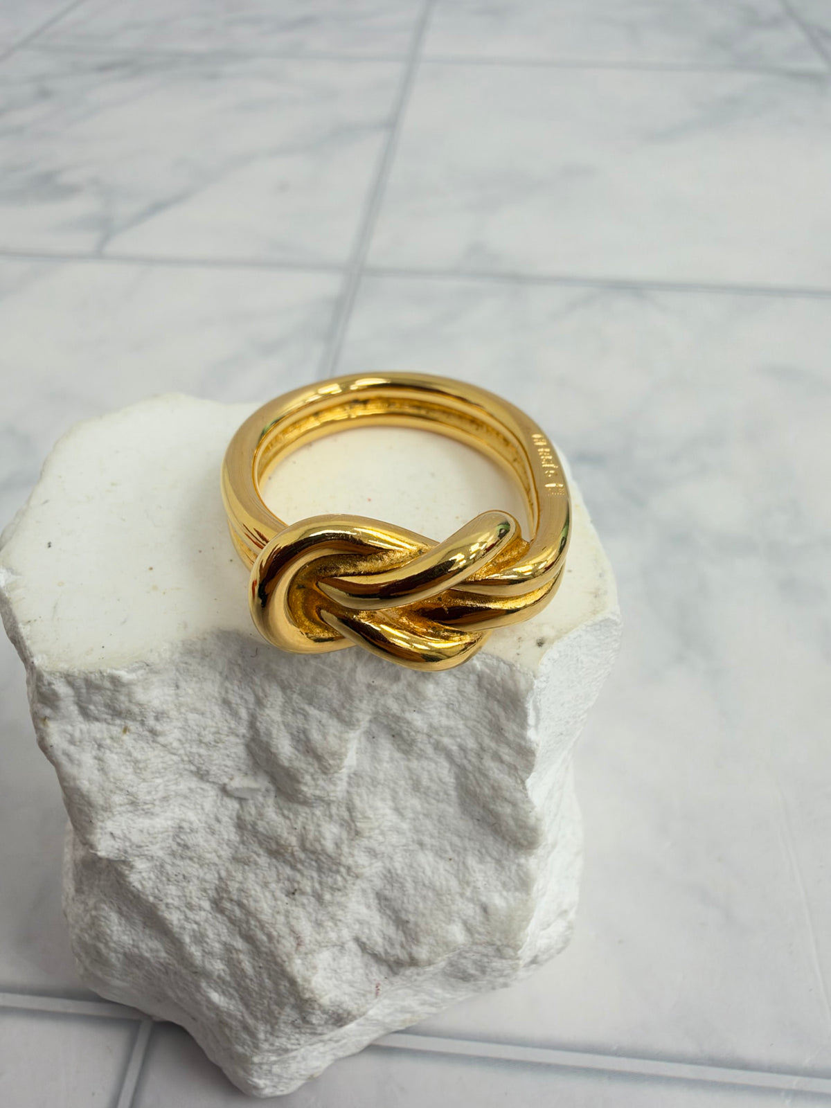 Hermes Gold Tone Atame Scarf Ring 