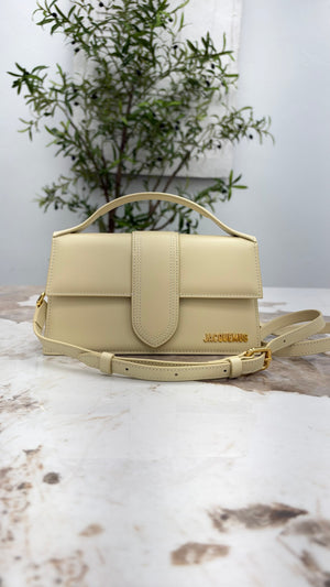 BRAND NEW - Jacquemus Ivory Leather Le Grand Bambino 2Way Handbag
