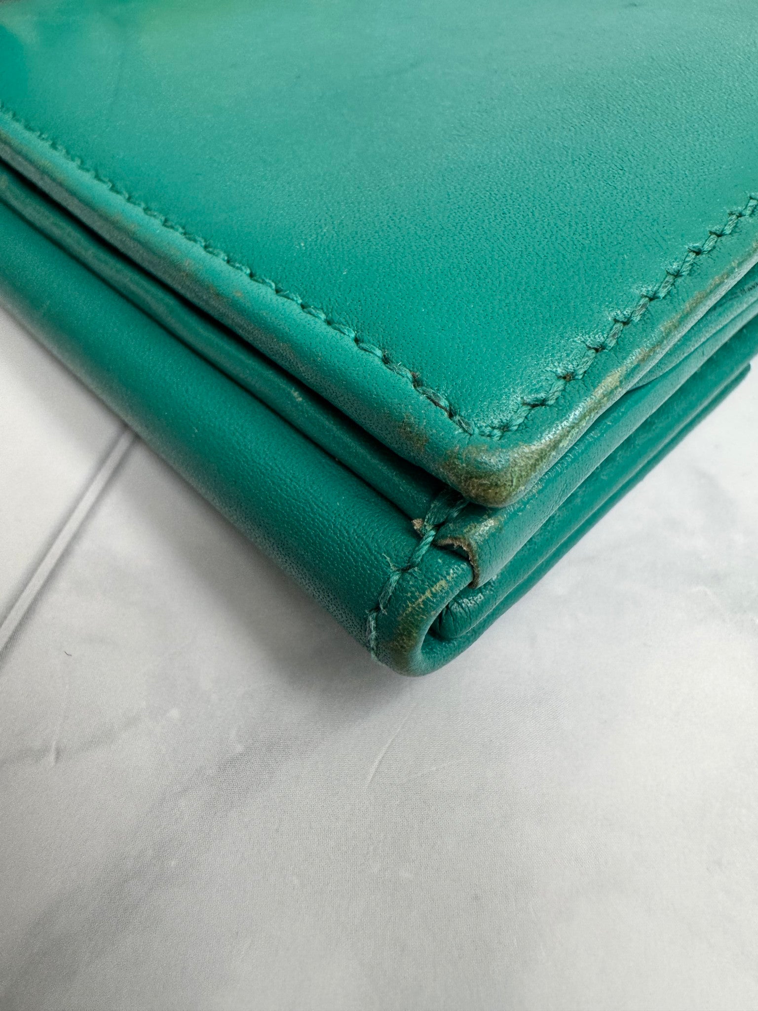 Gucci Teal Leather Jackie Long Wallet