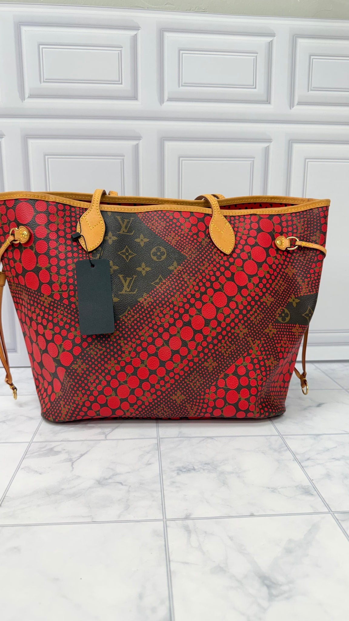 Louis Vuitton x Kusama Red Monogram Waves Neverfull MM 