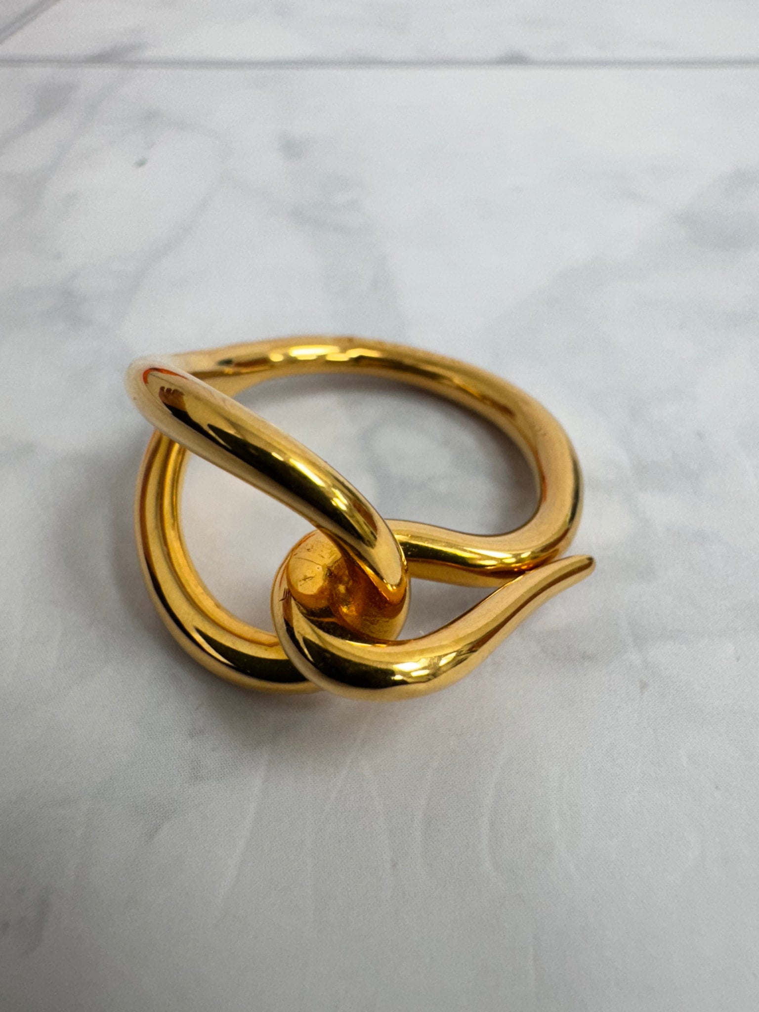 Hermes Gold Jumbo Scarf Ring