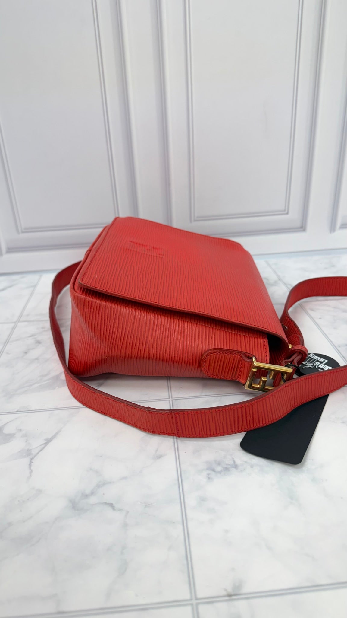 Fendi Red Leather Crossbody Bag 