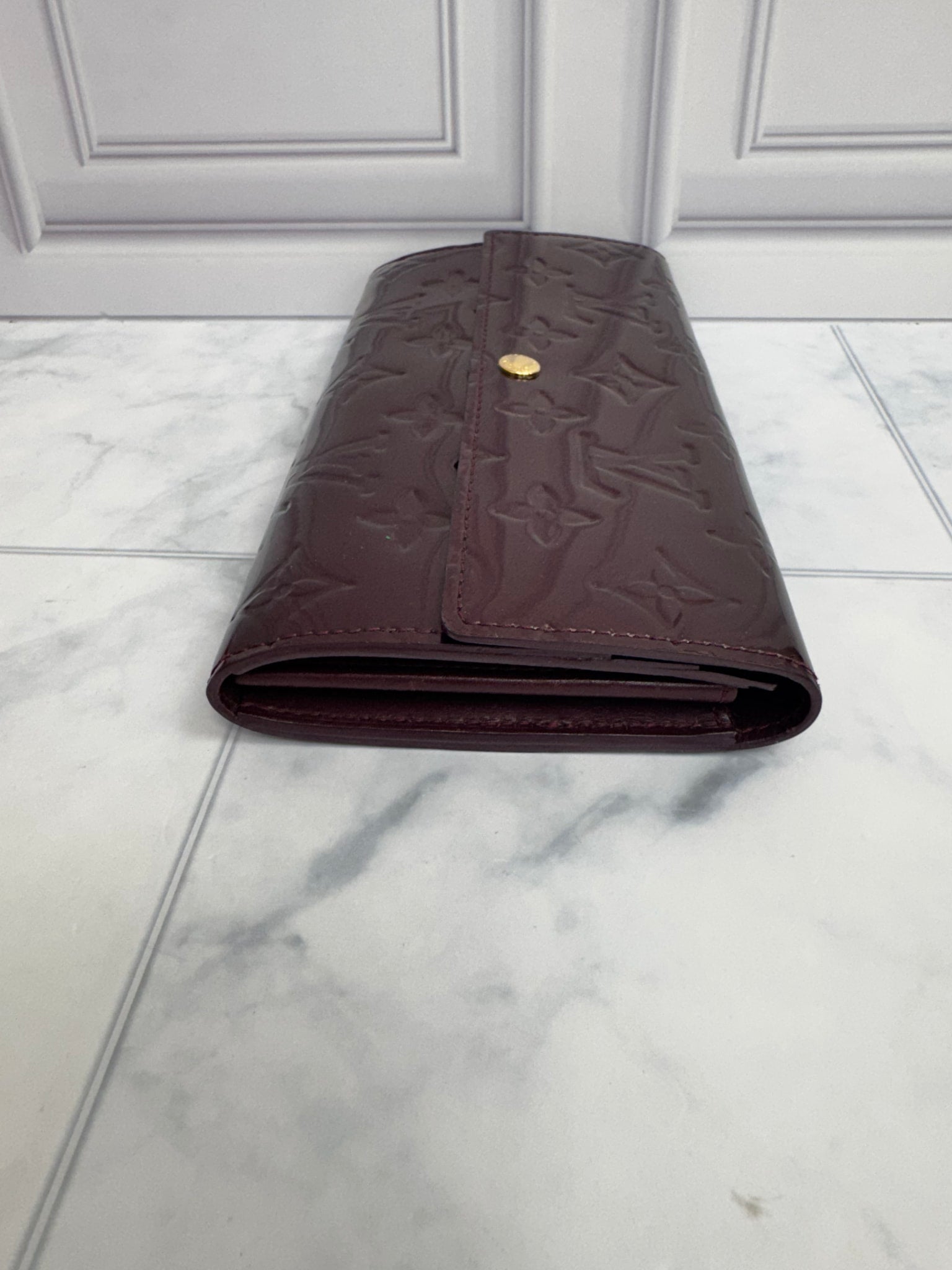 Louis Vuitton Burgundy Vernis Sarah Long Wallet