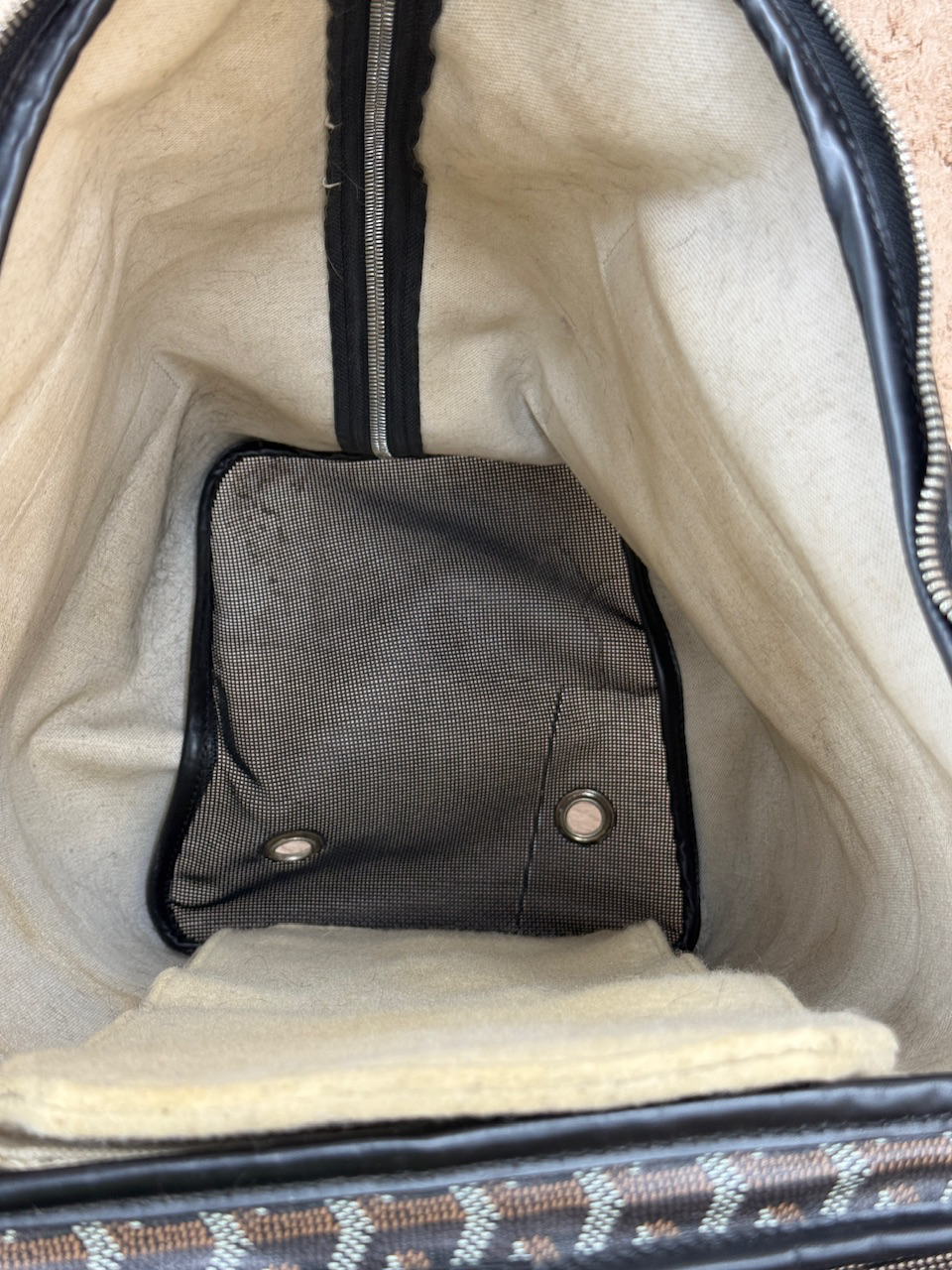 Goyard Black & Brown Voltigeur MM Pet Carrier