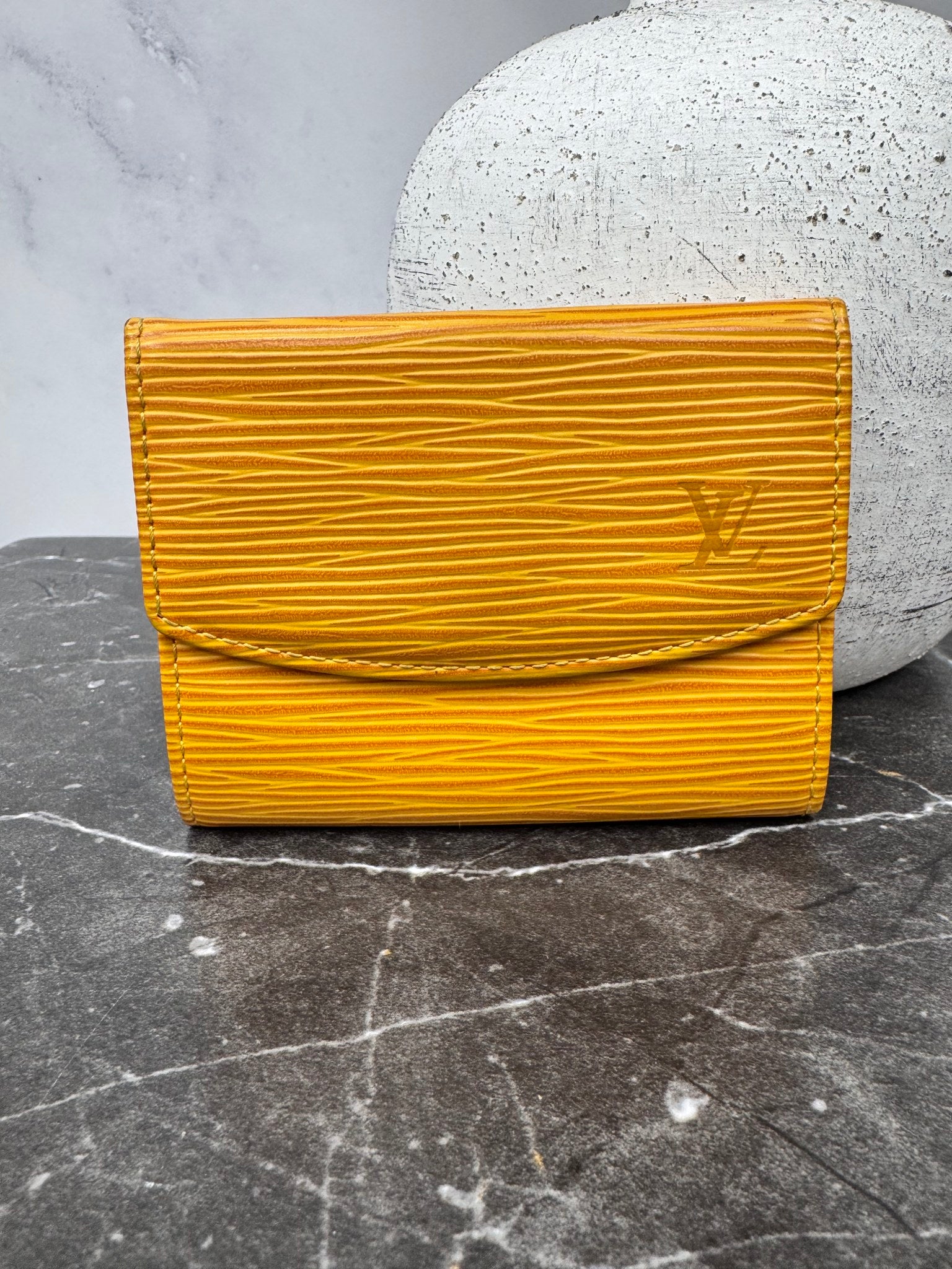 Louis Vuitton Yellow Epi Porte Monnaie Simple Coin Case