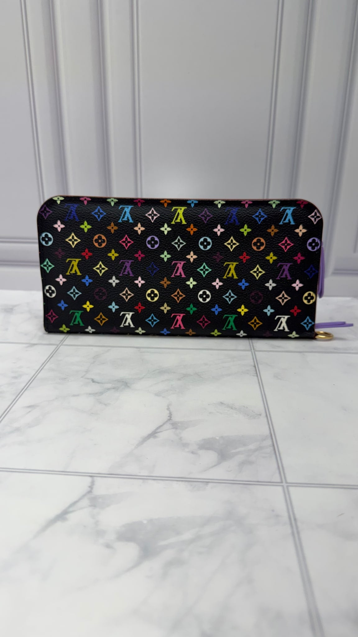 Louis Vuitton Black Multicolor Monogram & Purple Insolite Wallet