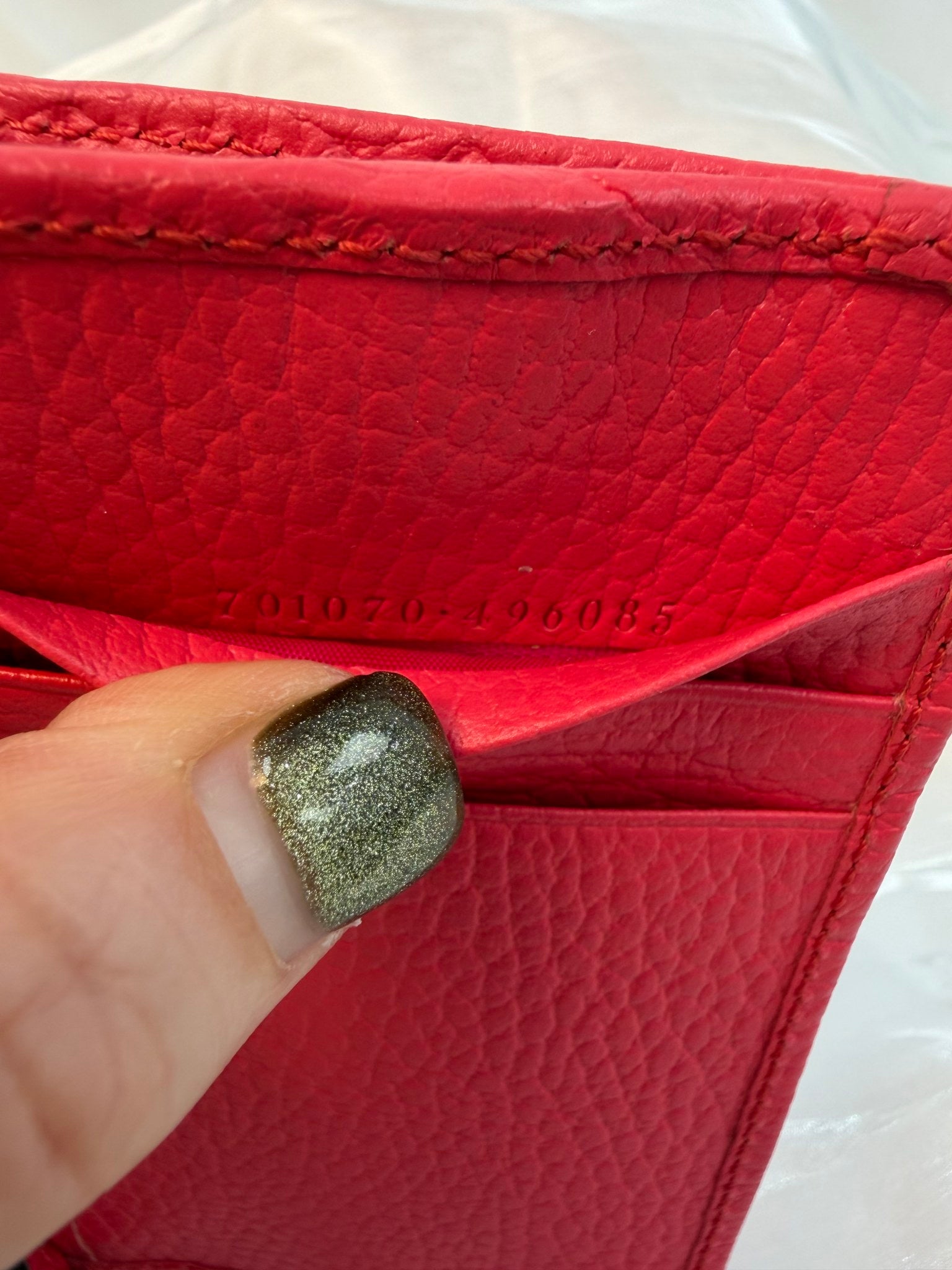 Gucci Coral Leather Marmont Card Case