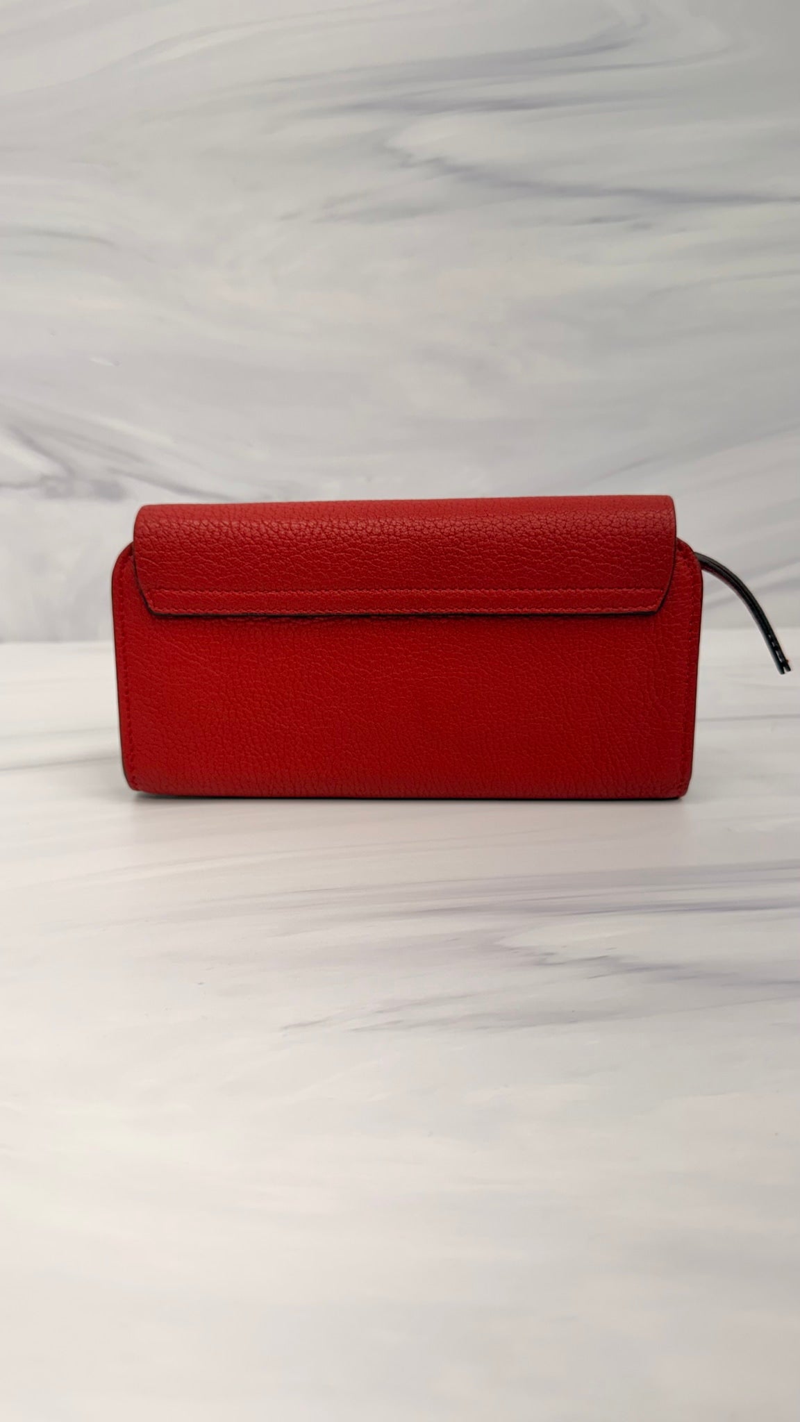 Chloe Red Grained Leather Long Wallet