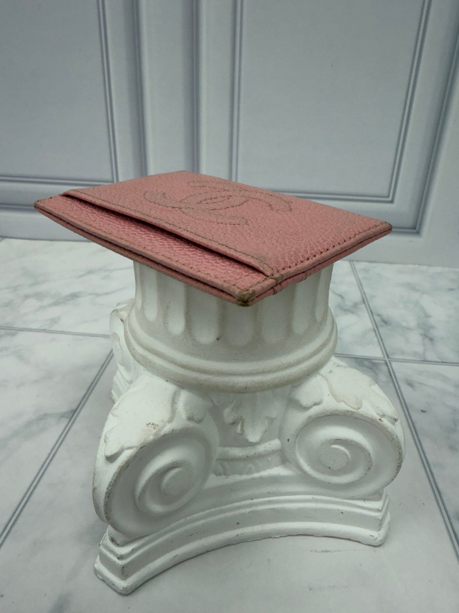 Chanel Pink Caviar Leather Card Case