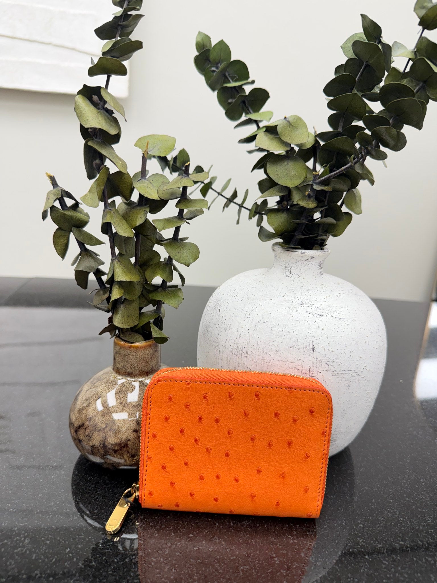 Louis Vuitton Ostrich Leather Compact Zippy Wallet