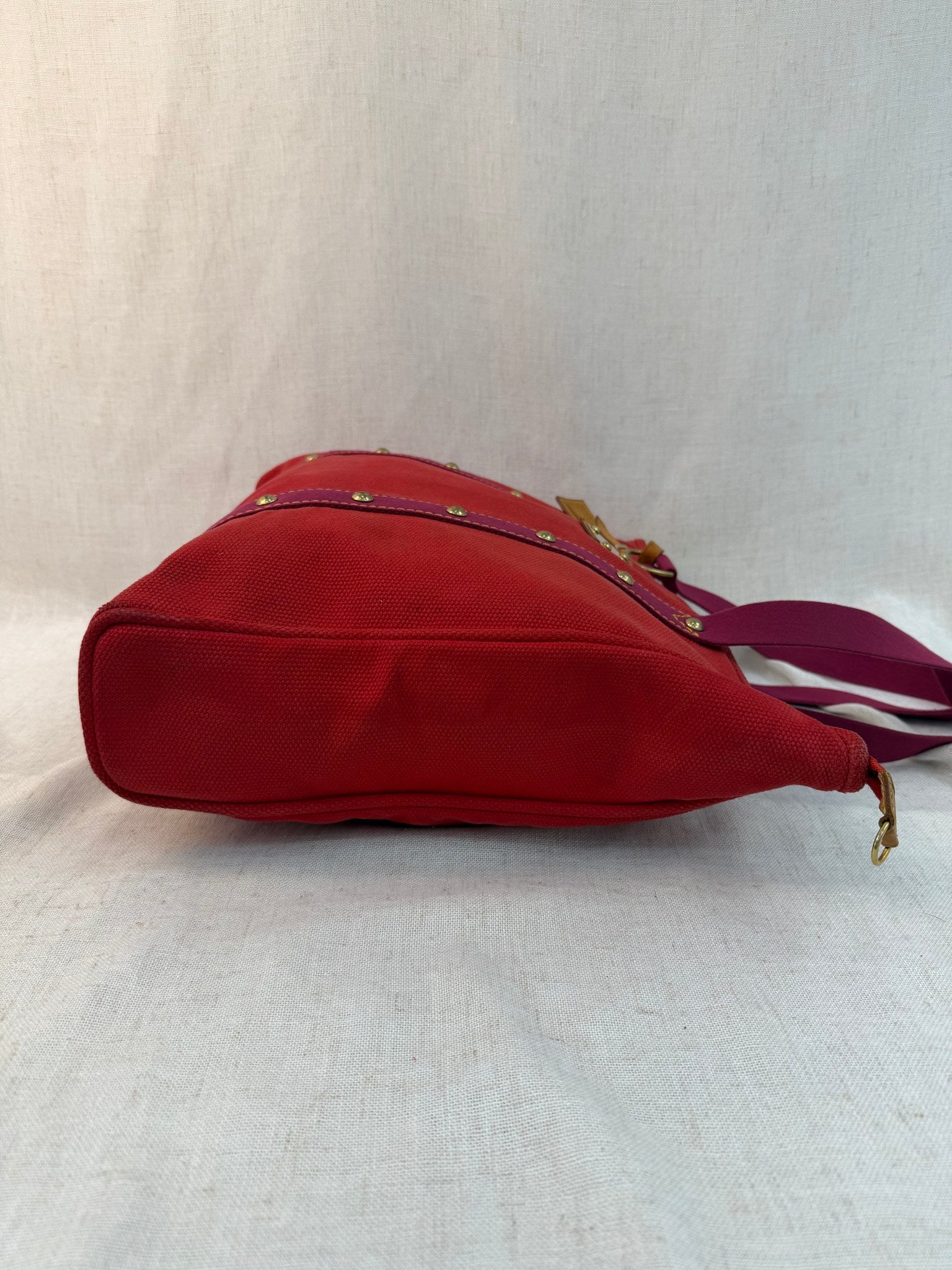 Louis Vuitton Red Canvas Antigua Cabas GM Tote Bag