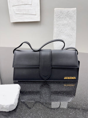 LIKE NEW - Jacquemus Black Leather Le Bambino Long Shoulder Bag