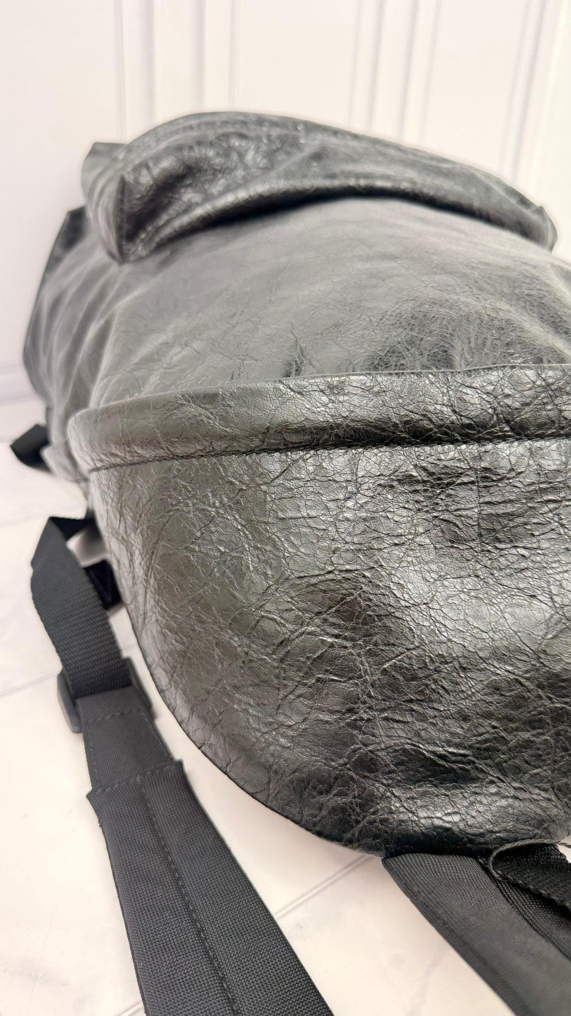 LIKE NEW - Balenciaga x Lamborghini Black Textured Leather Backpack