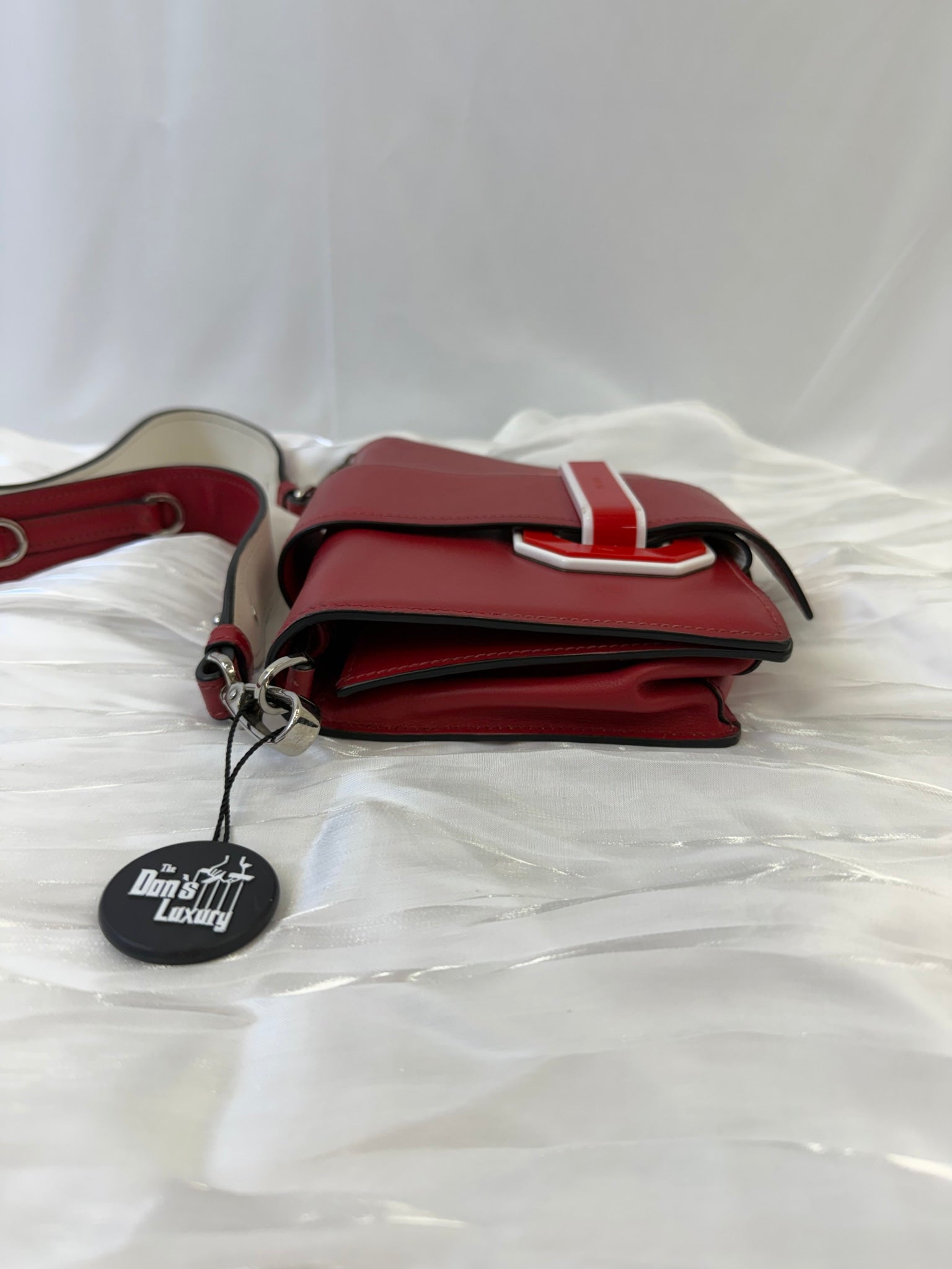 Prada Red Leather Plex Ribbon Bag