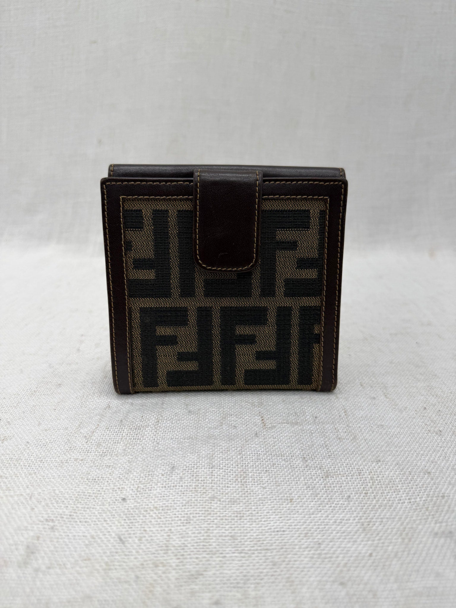 Fendi Brown Zucca Compact Wallet