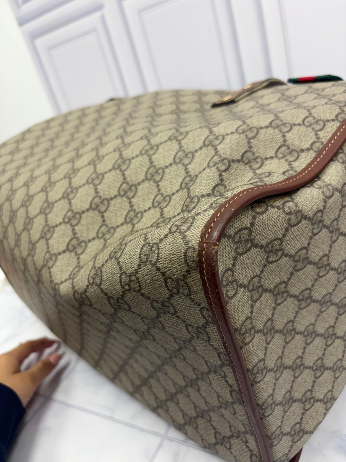 Gucci GG Supreme Canvas Sherry Line Duffle Bag