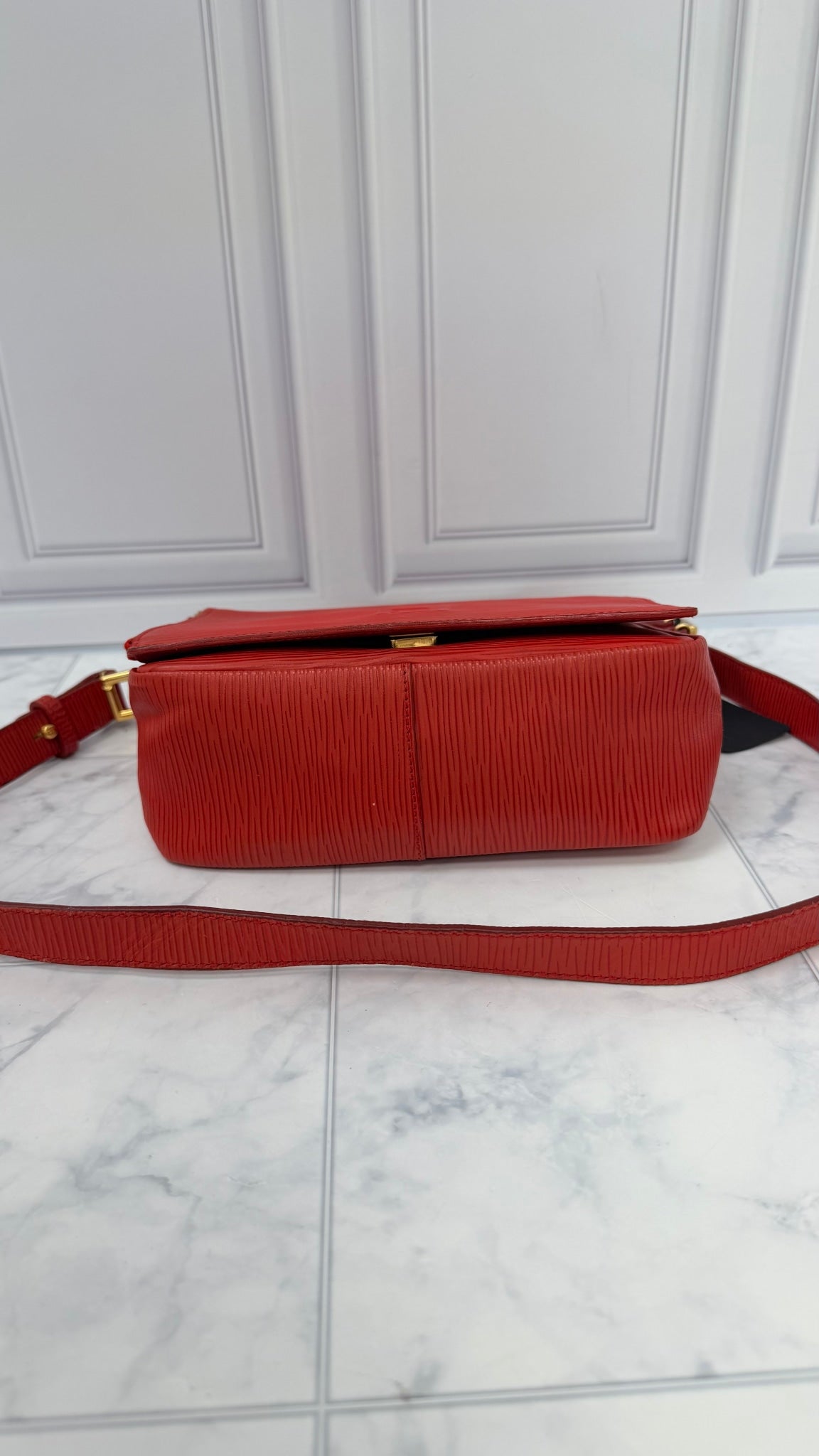 Fendi Red Leather Crossbody Bag 
